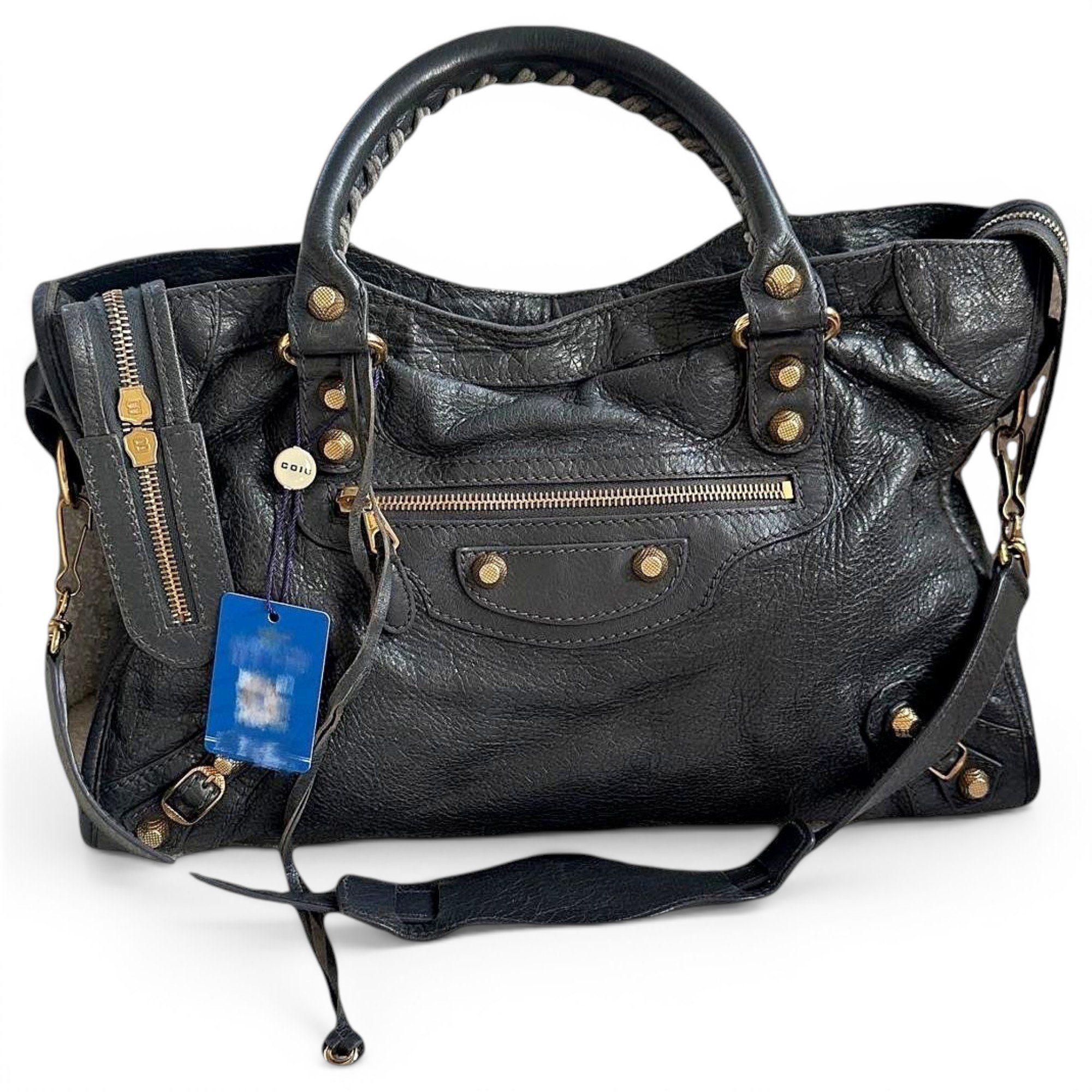 City leather handbag