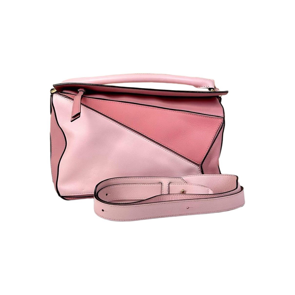 Puzzle leather handbag