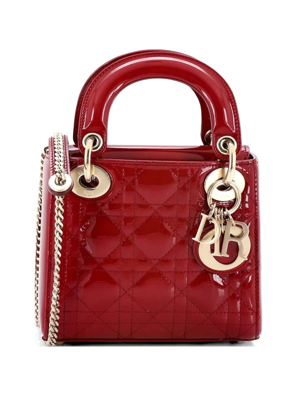 Lady Dior Chain Bag Cannage Quilt Patent Mini satchel