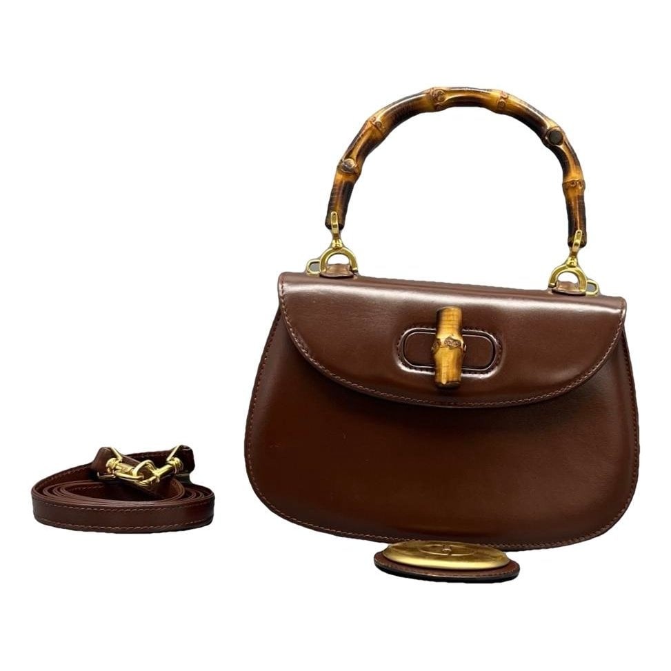 Convertible Bamboo Top Handle leather handbag