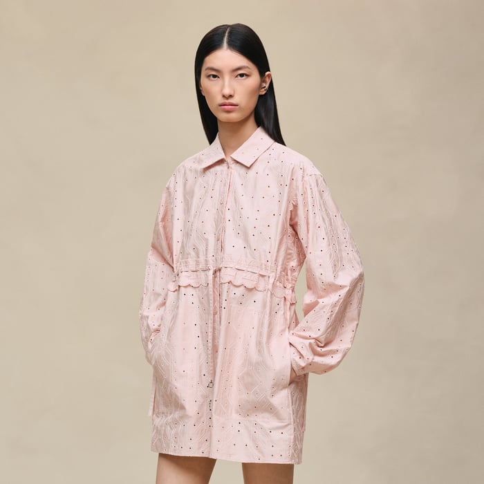 Rose Palomino Embroidered Drawstring Dress