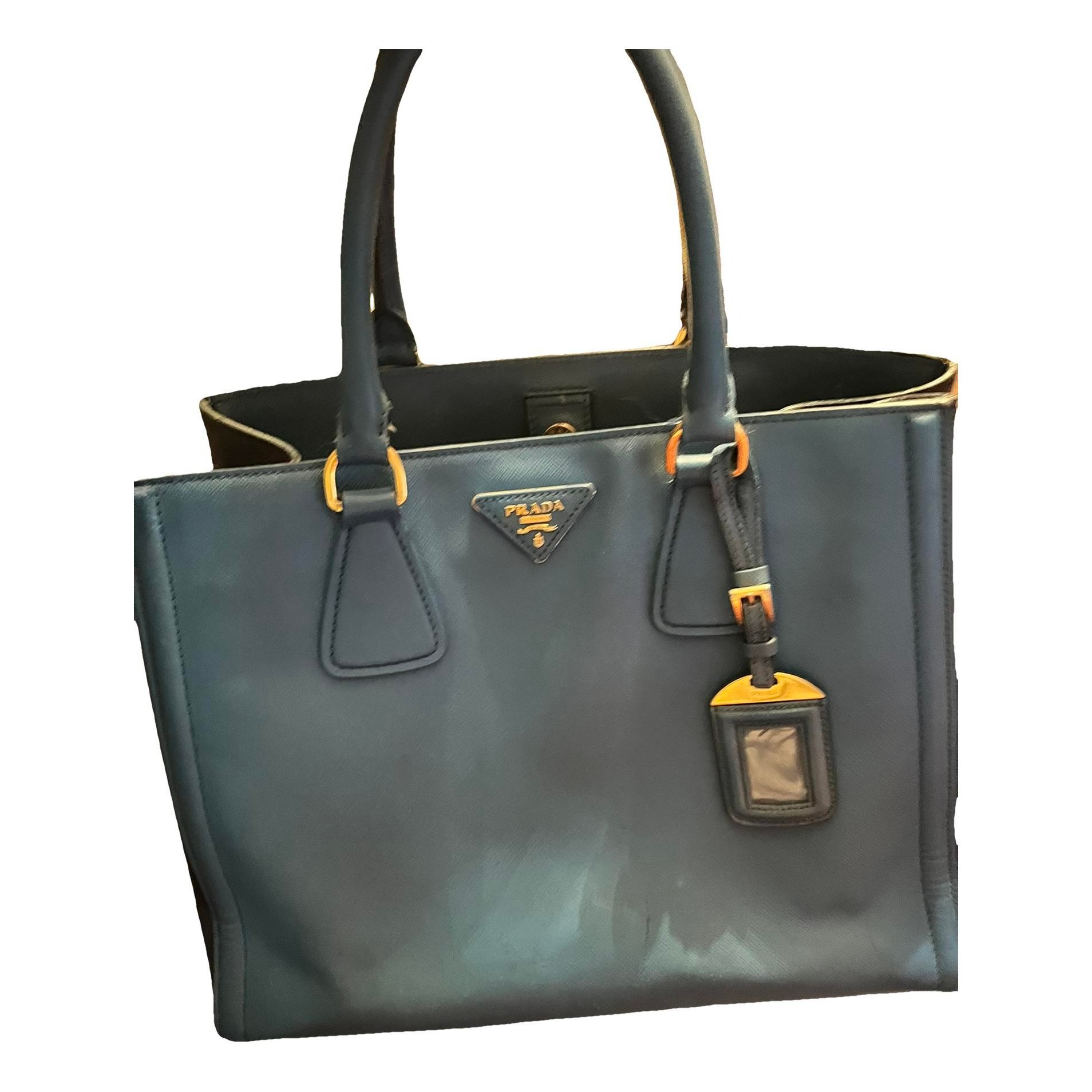 Double leather handbag