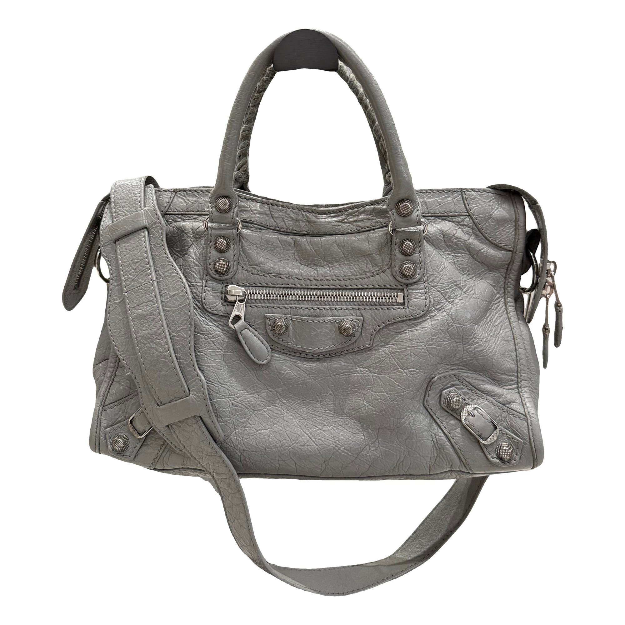 City leather handbag