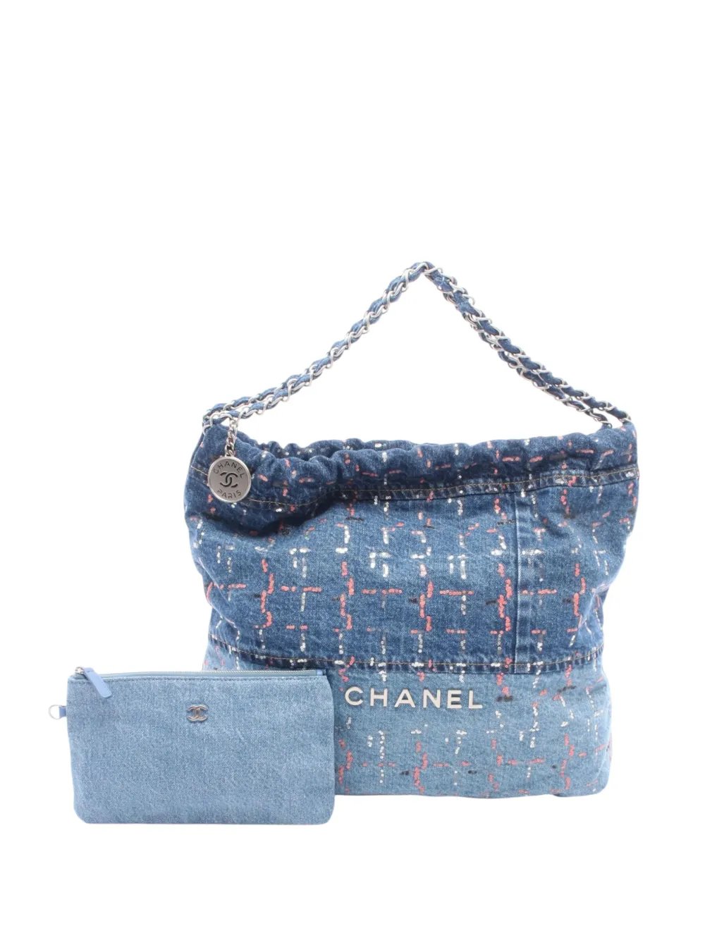 2021-2026 Large Denim Sequin Embellished 22 hobo bag