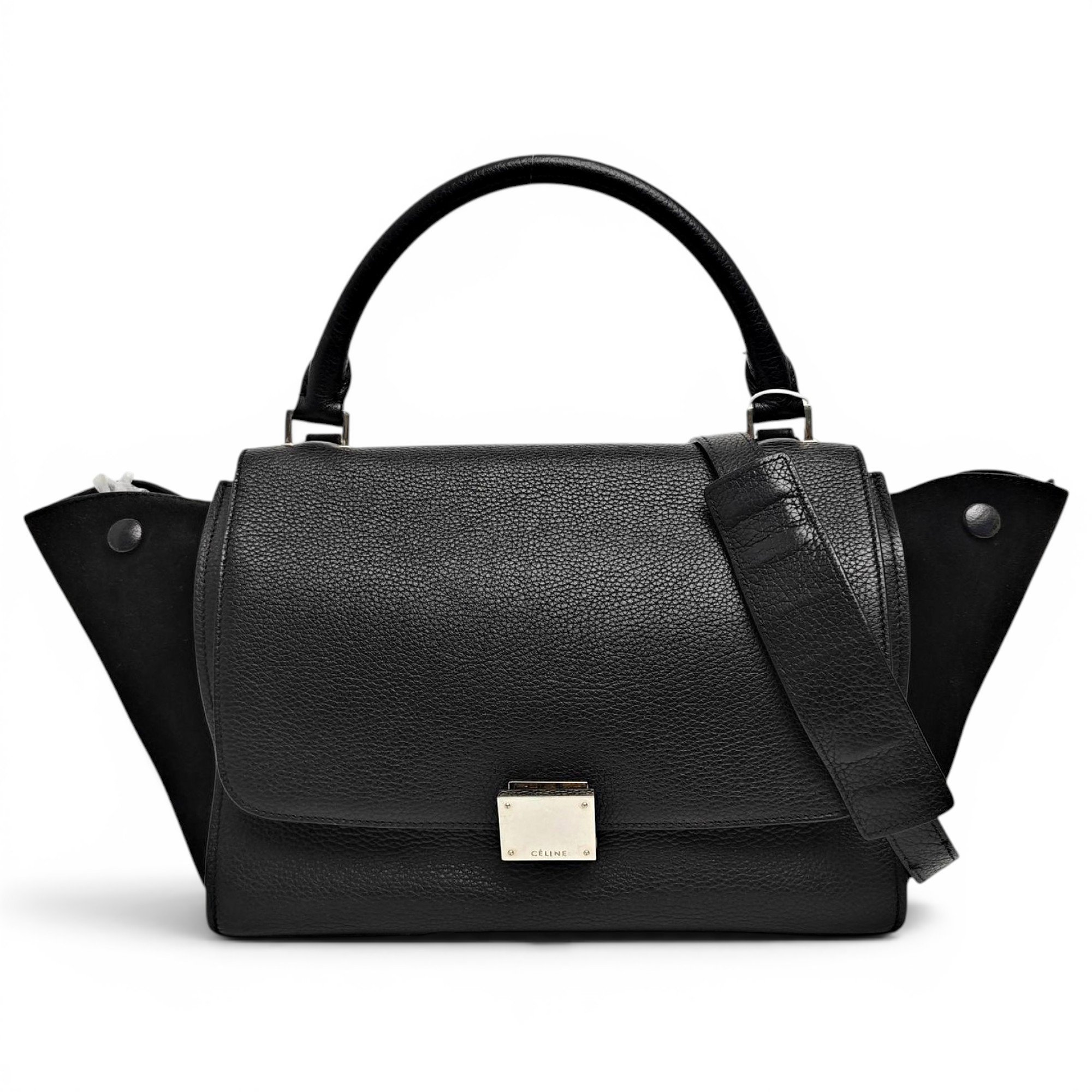 Trapèze leather handbag