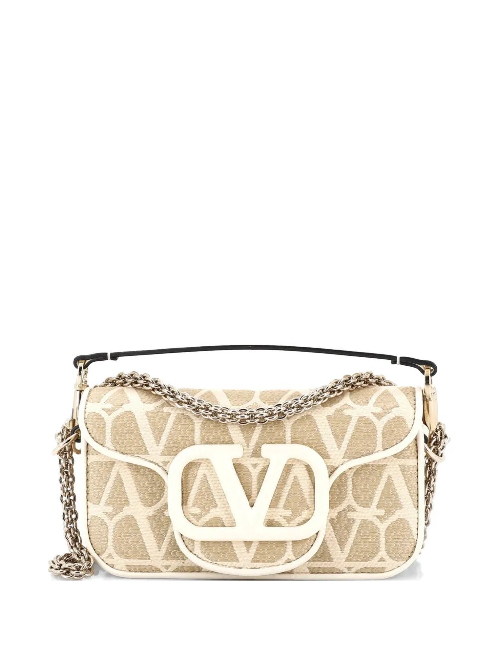 VLogo Loco Flap Shoulder Bag Toile Iconograph Fabric Small hobo bag
