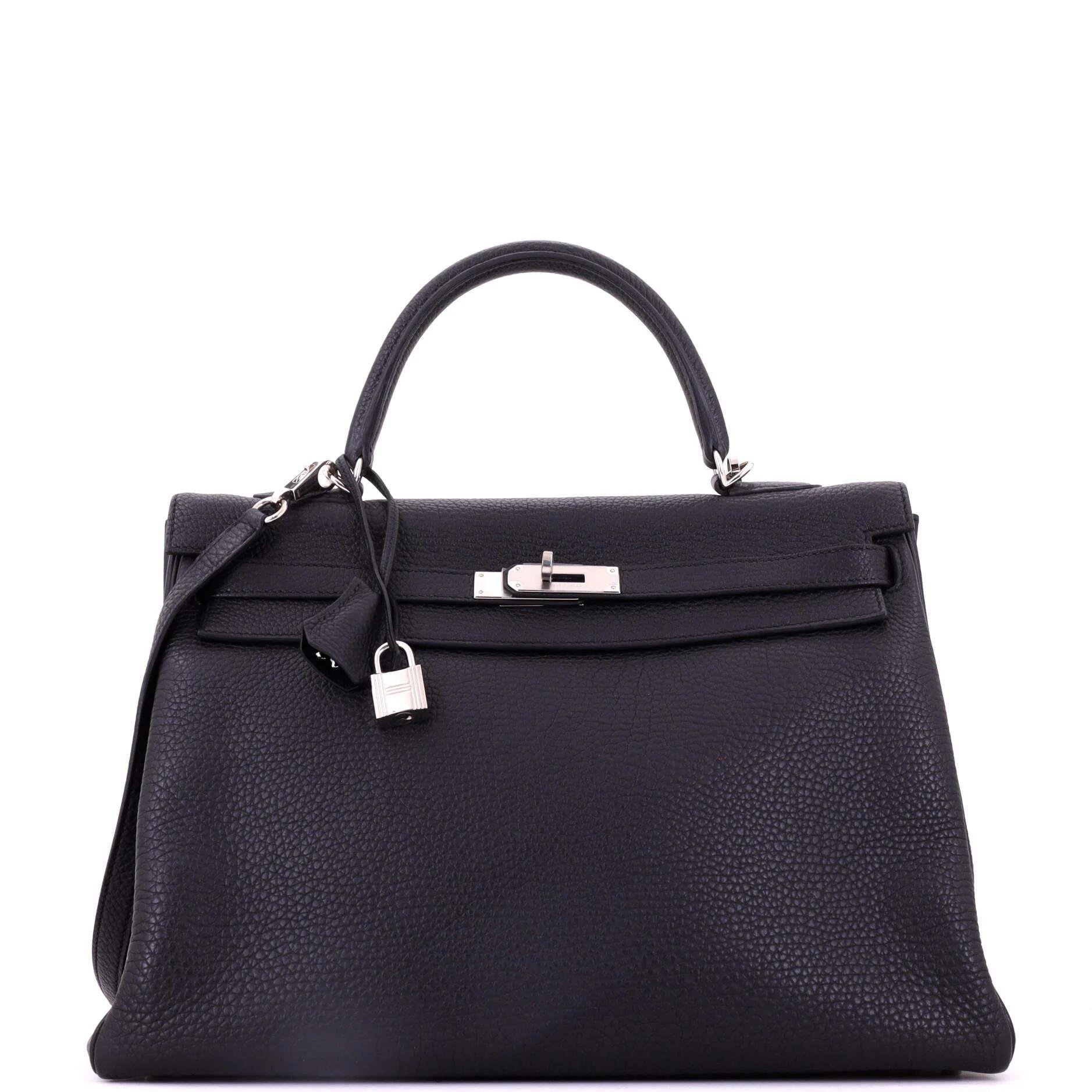 Hermes Kelly 35 Handbag Noir Togo Leather 2013