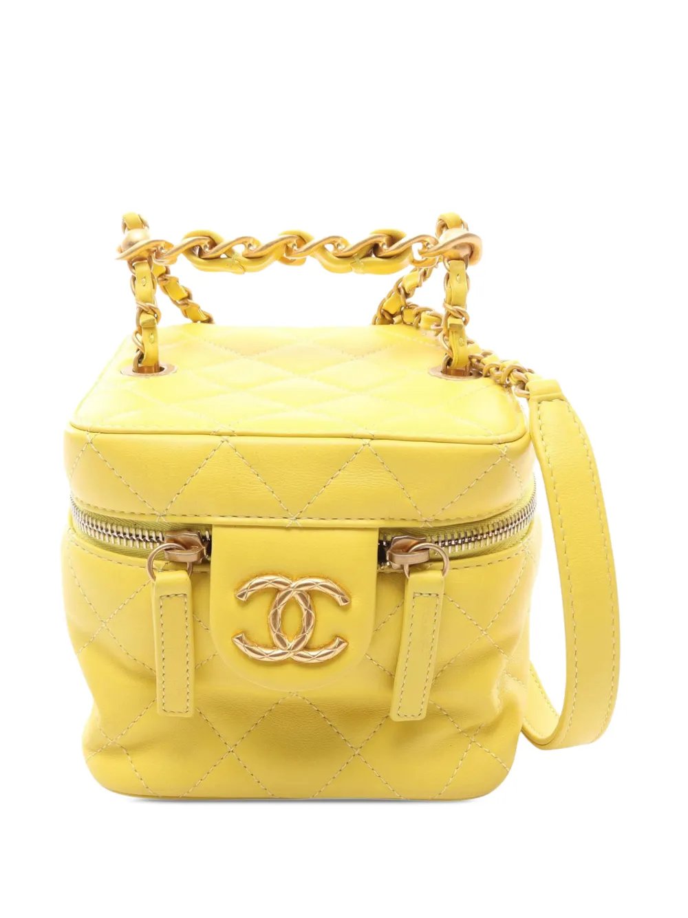 2021-2026 Small CC Quilted Lambskin Vanity Case With Chain satchel