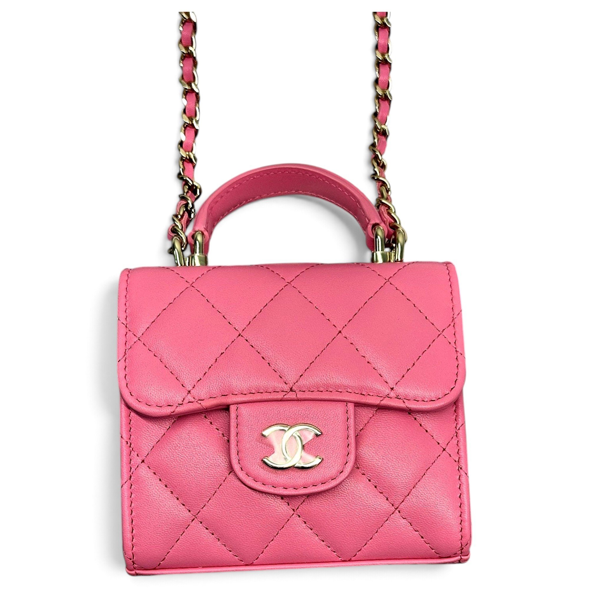 Trendy CC Top Handle leather mini bag