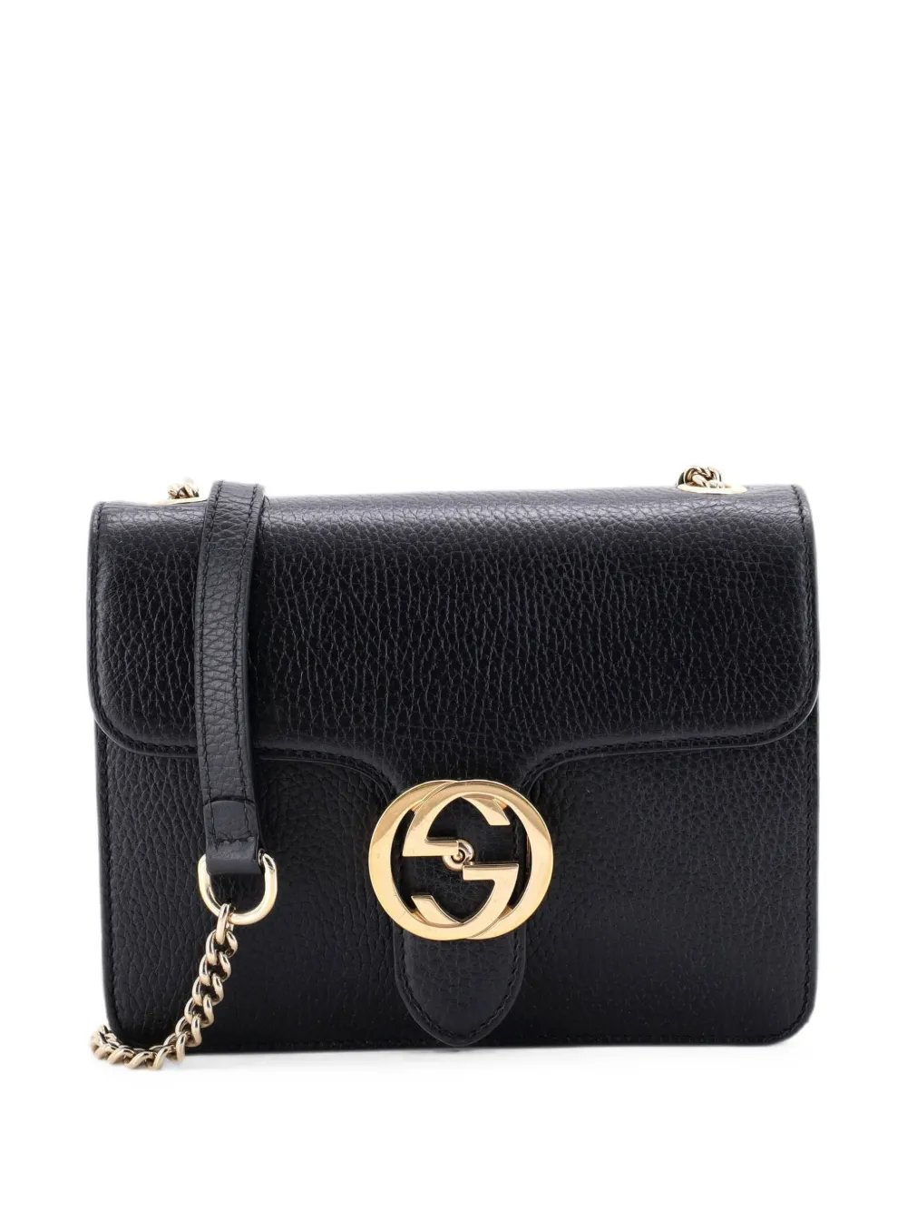 Interlocking Chain Leather Small crossbody bag