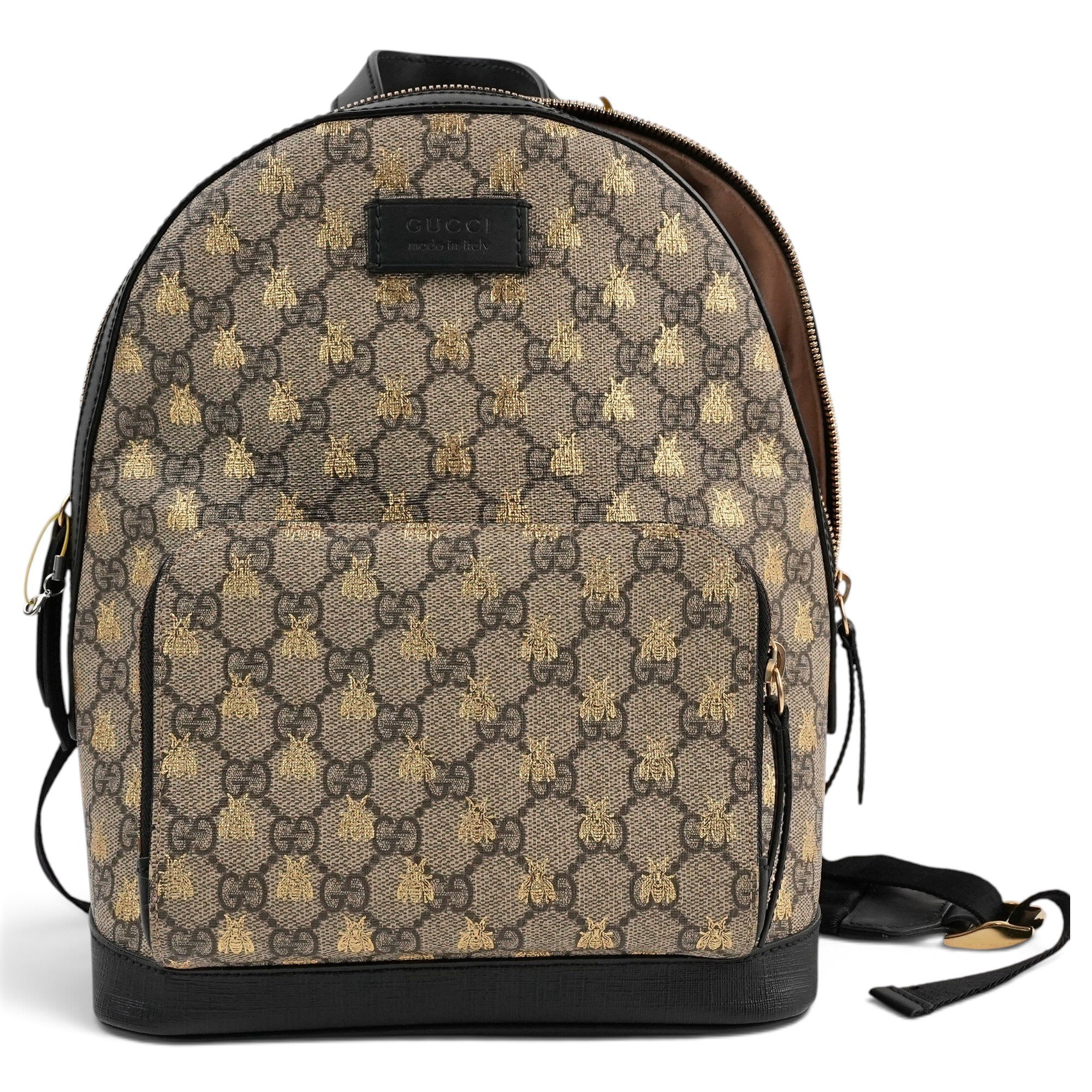 Patent leather backpack