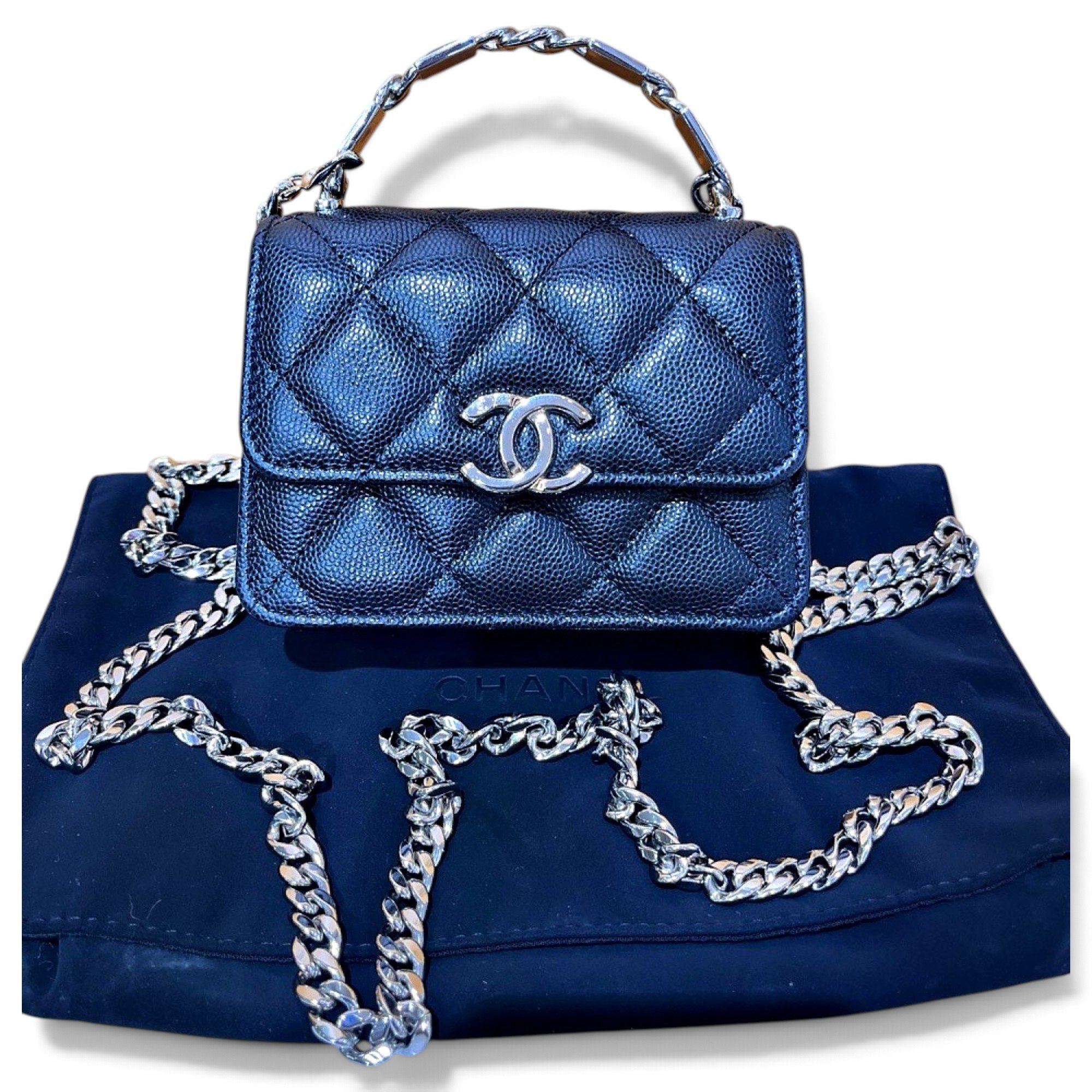 Trendy CC Top Handle leather mini bag