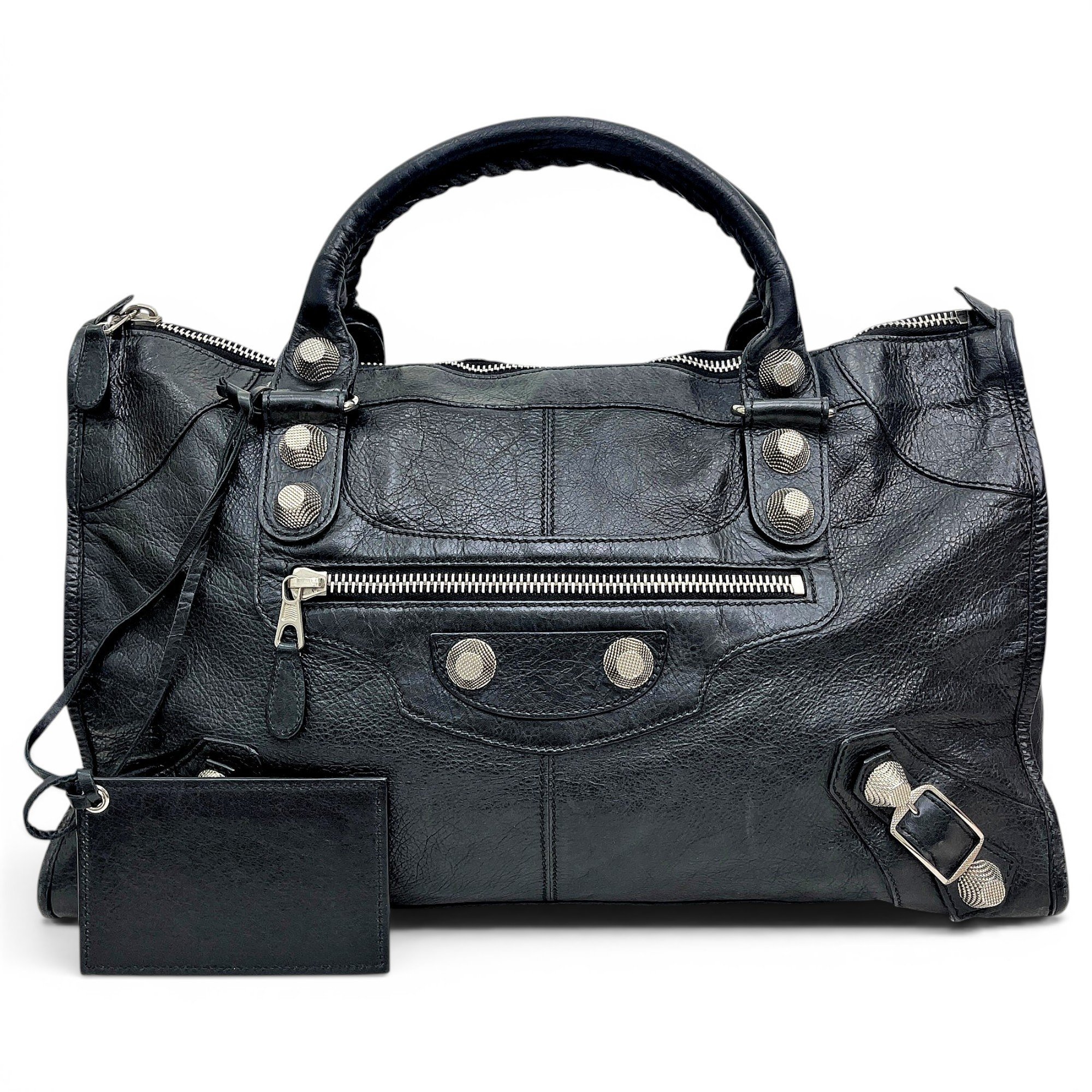 City leather handbag