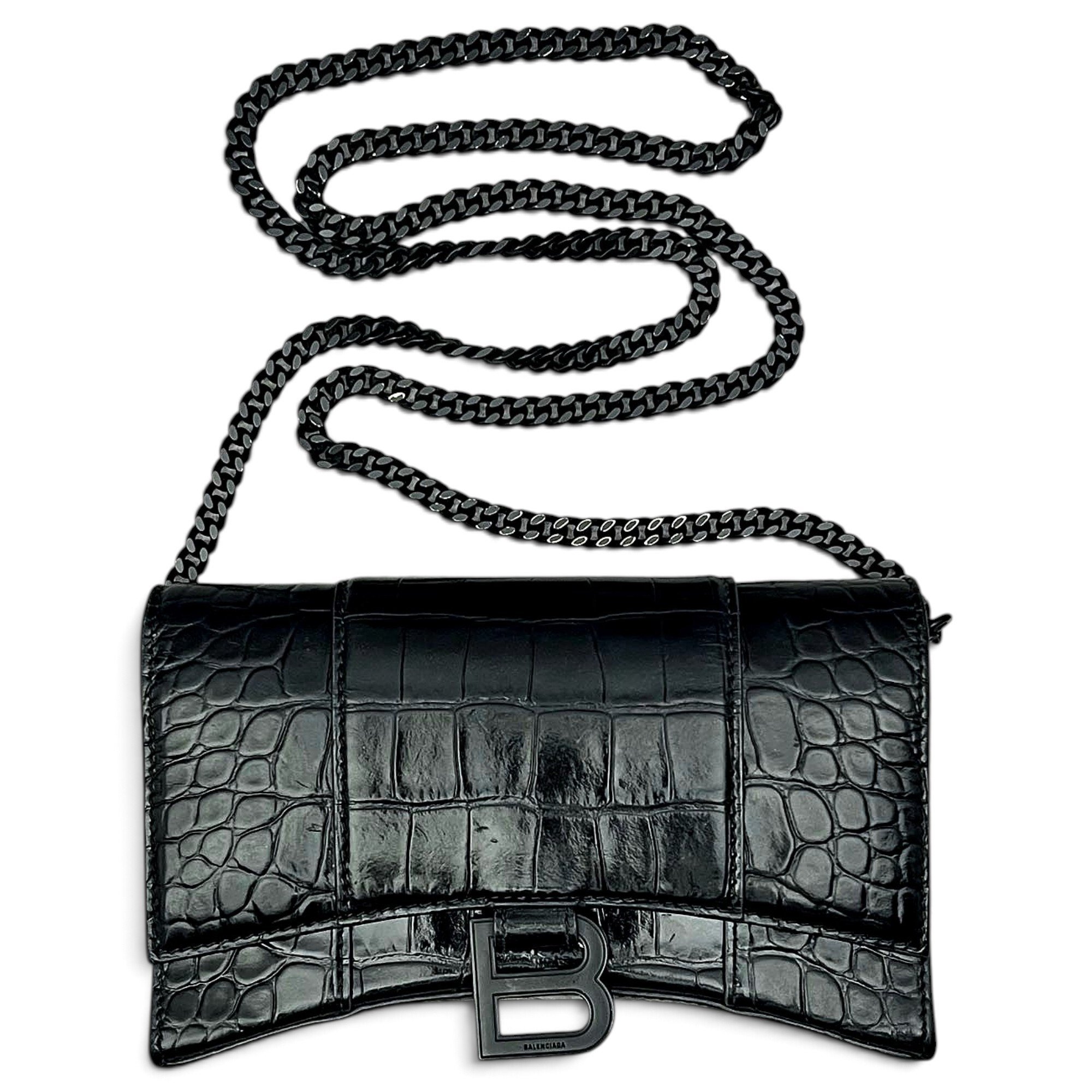 Hourglass leather crossbody bag