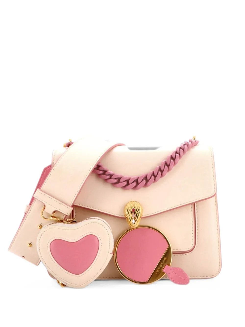 Serpenti Forever Maxi Chain Heart Pouch Leather Small crossbody bag