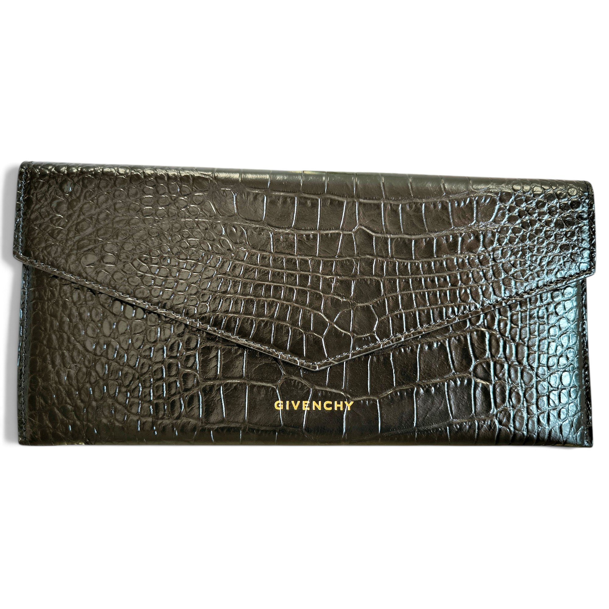 Leather clutch bag