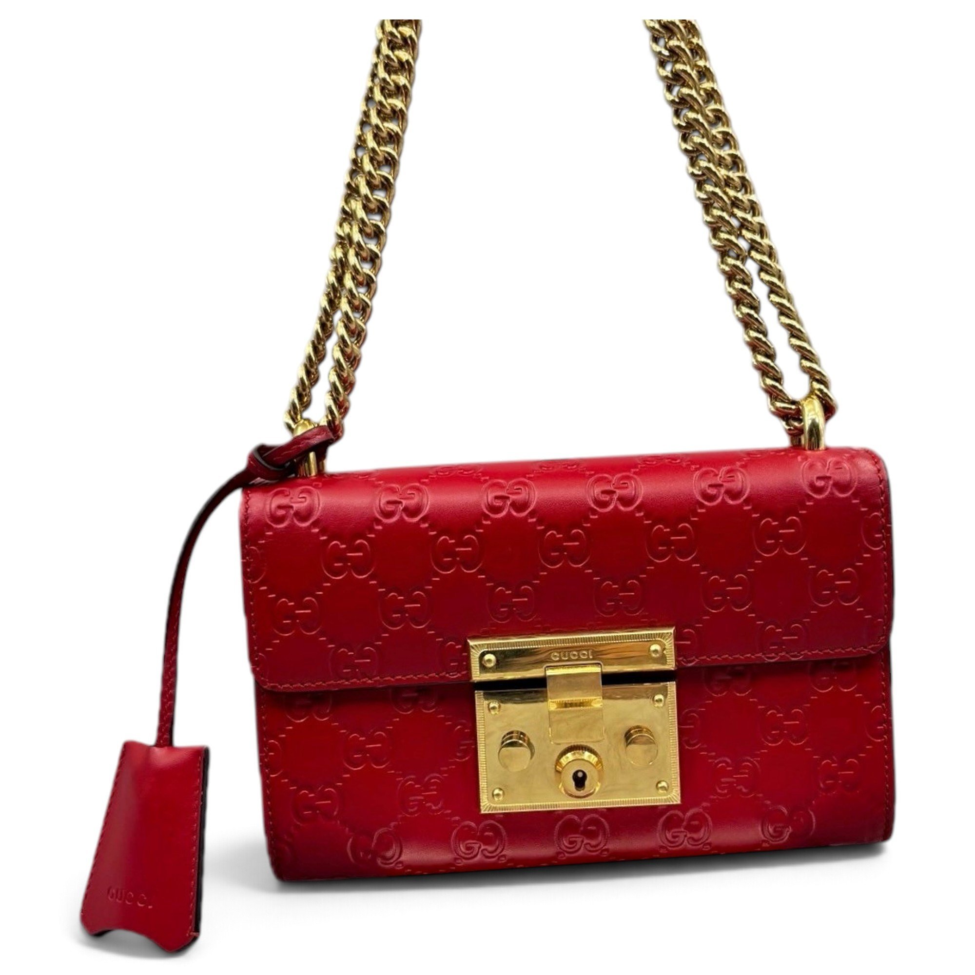 Padlock leather handbag