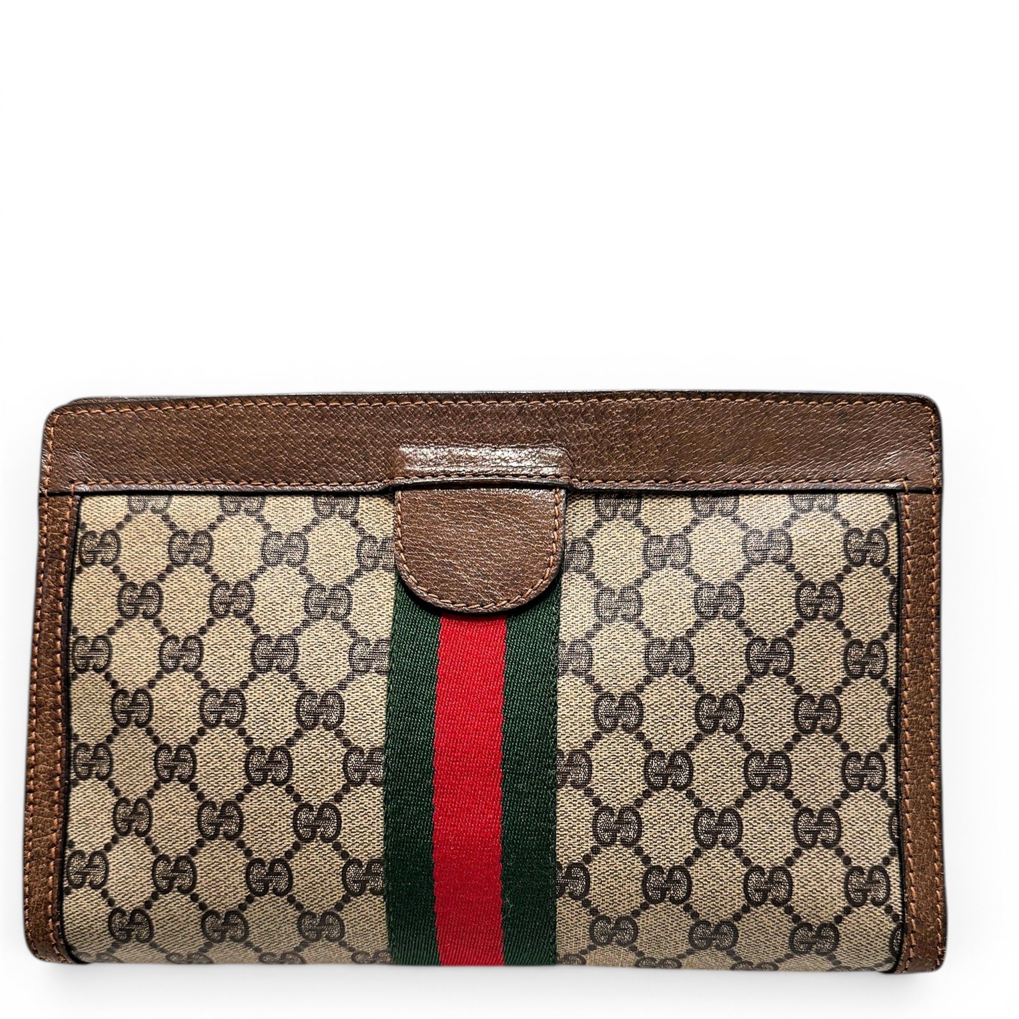 Leather clutch bag