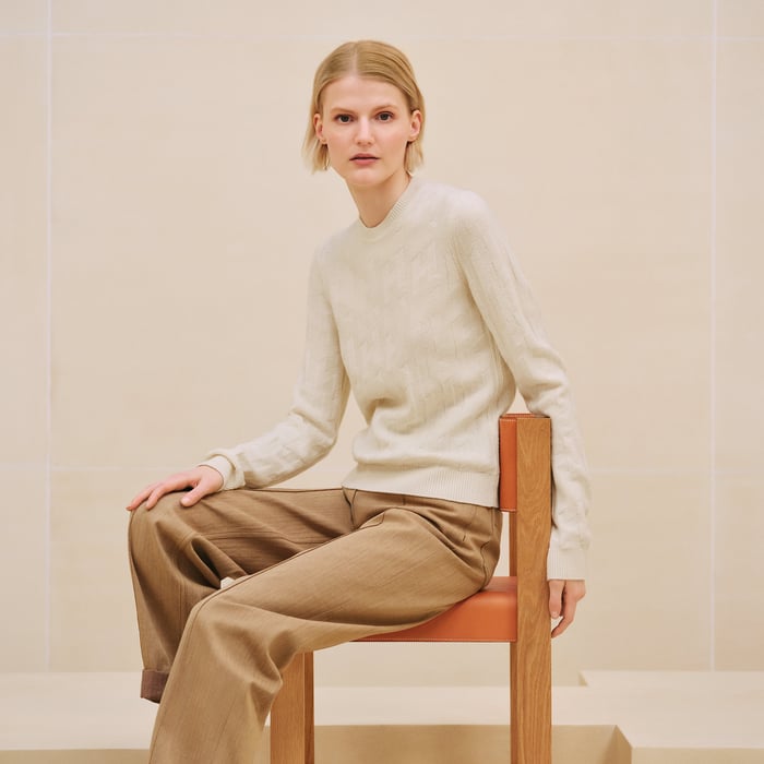 Cashmere "H" long-sleeve sweater