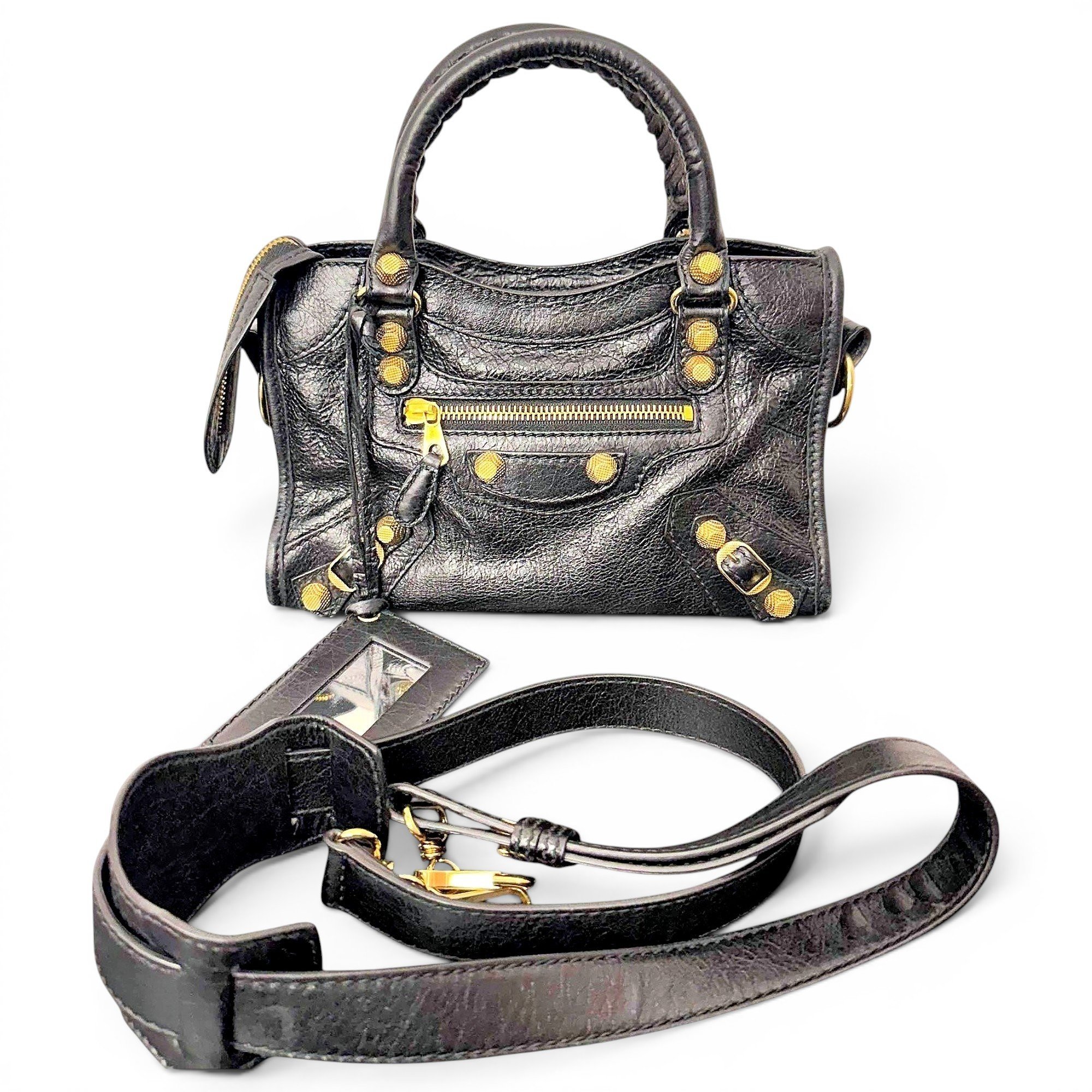 City leather handbag