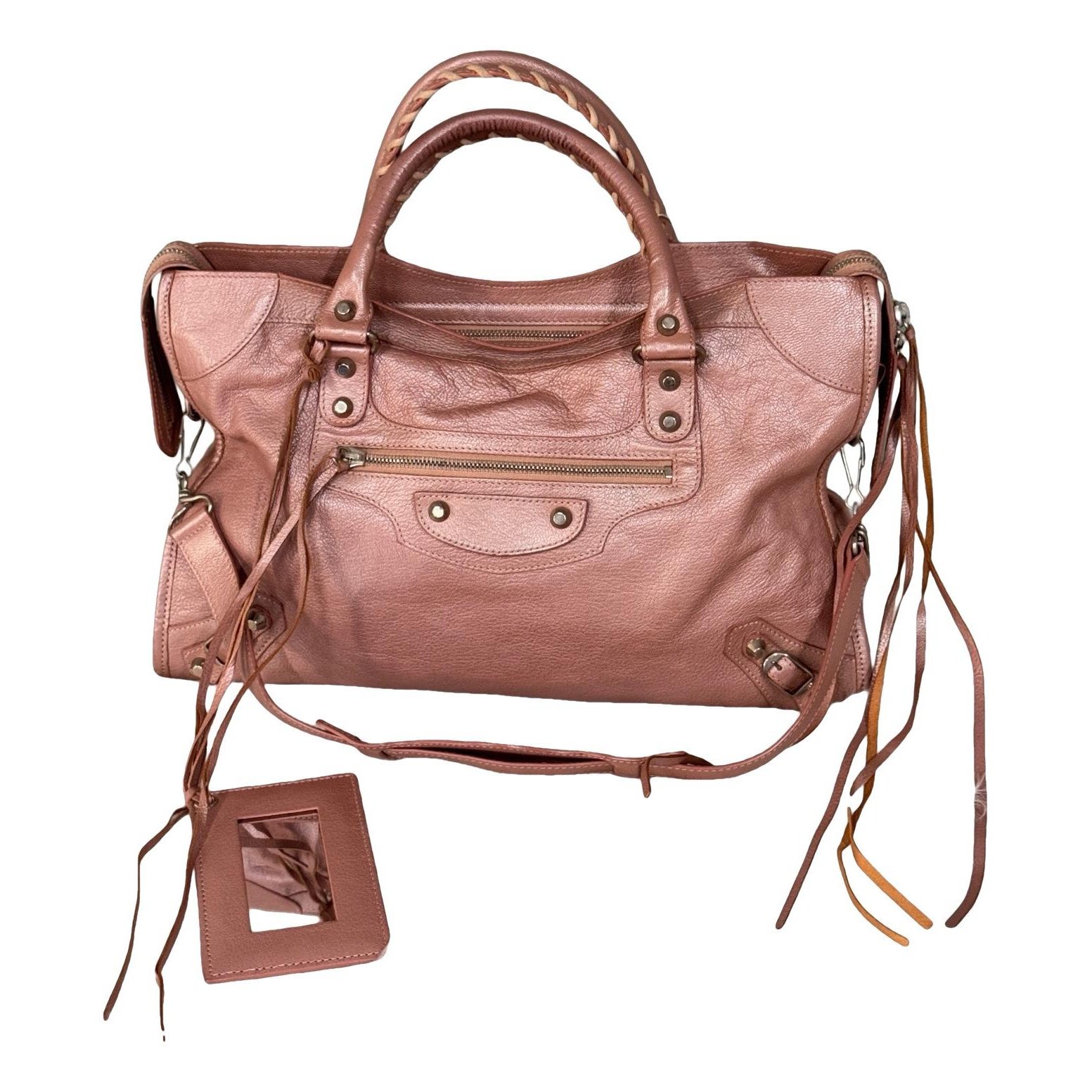 City leather handbag