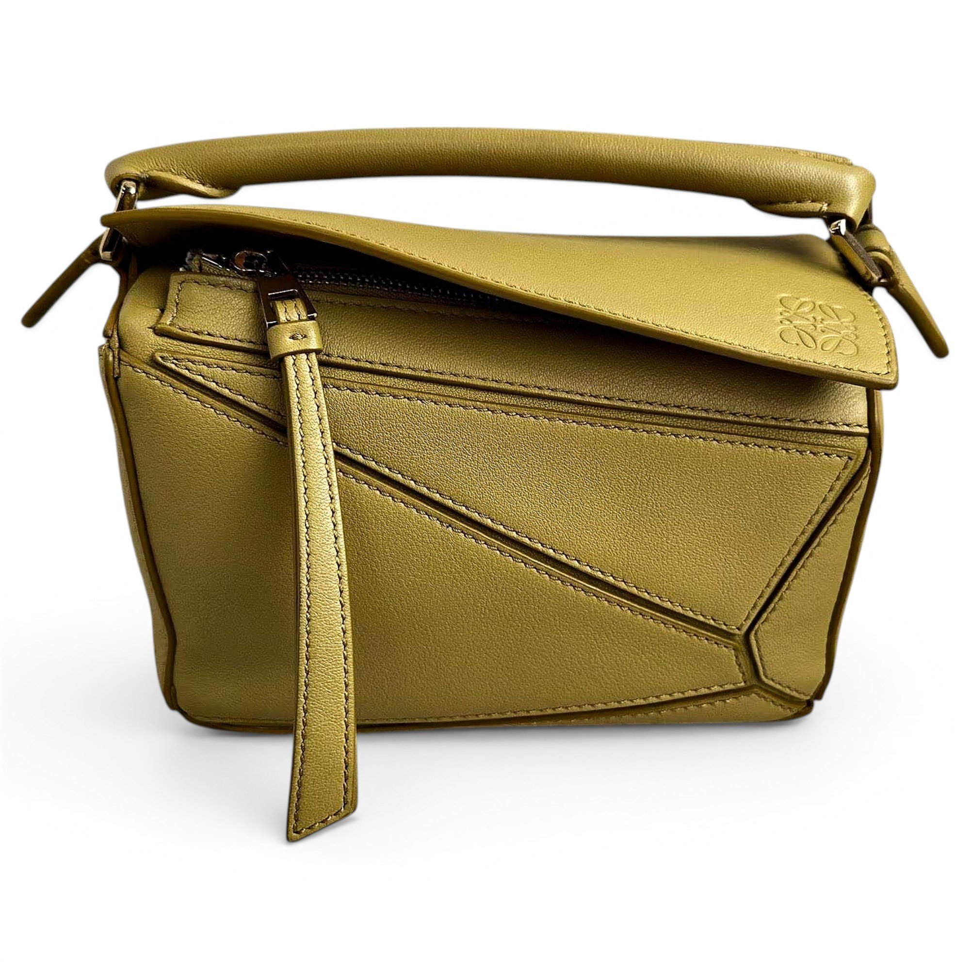 Puzzle leather handbag