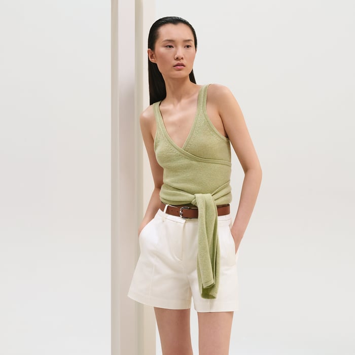 Cashmere sleeveless cardigan