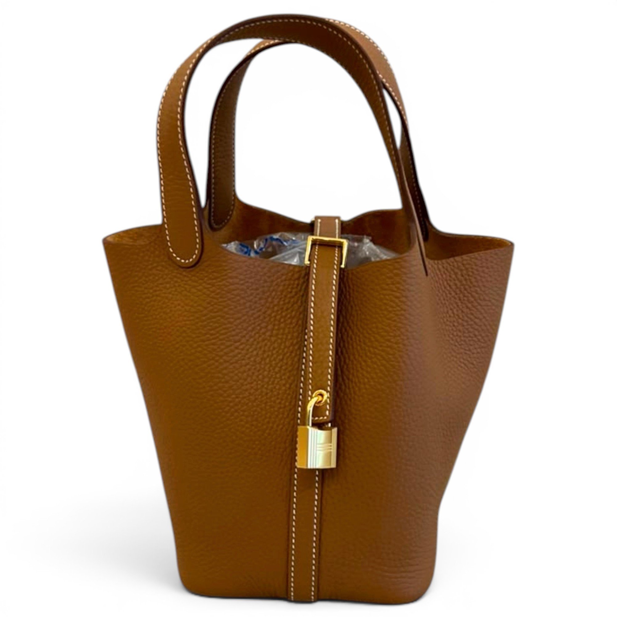 Picotin leather tote