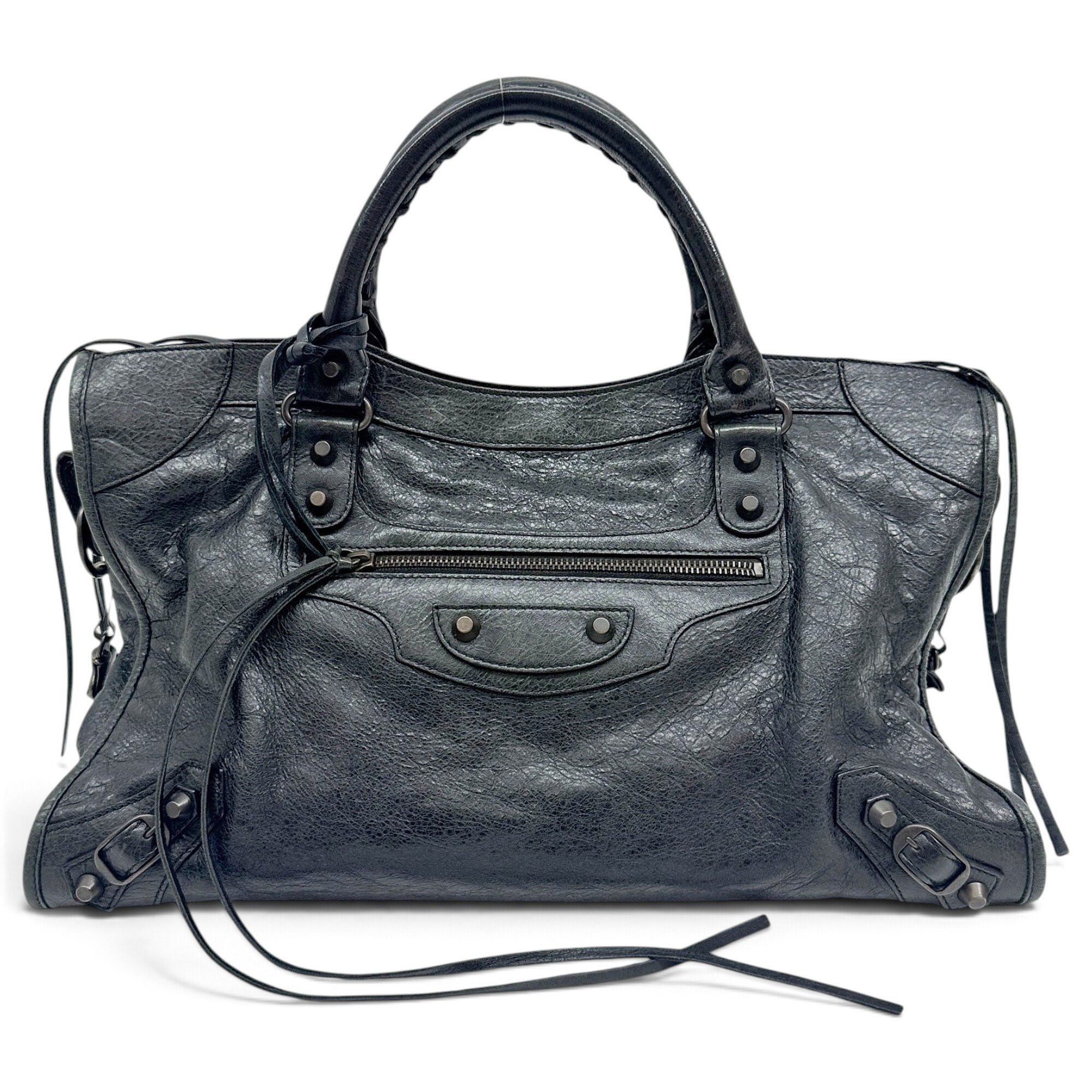 City leather handbag