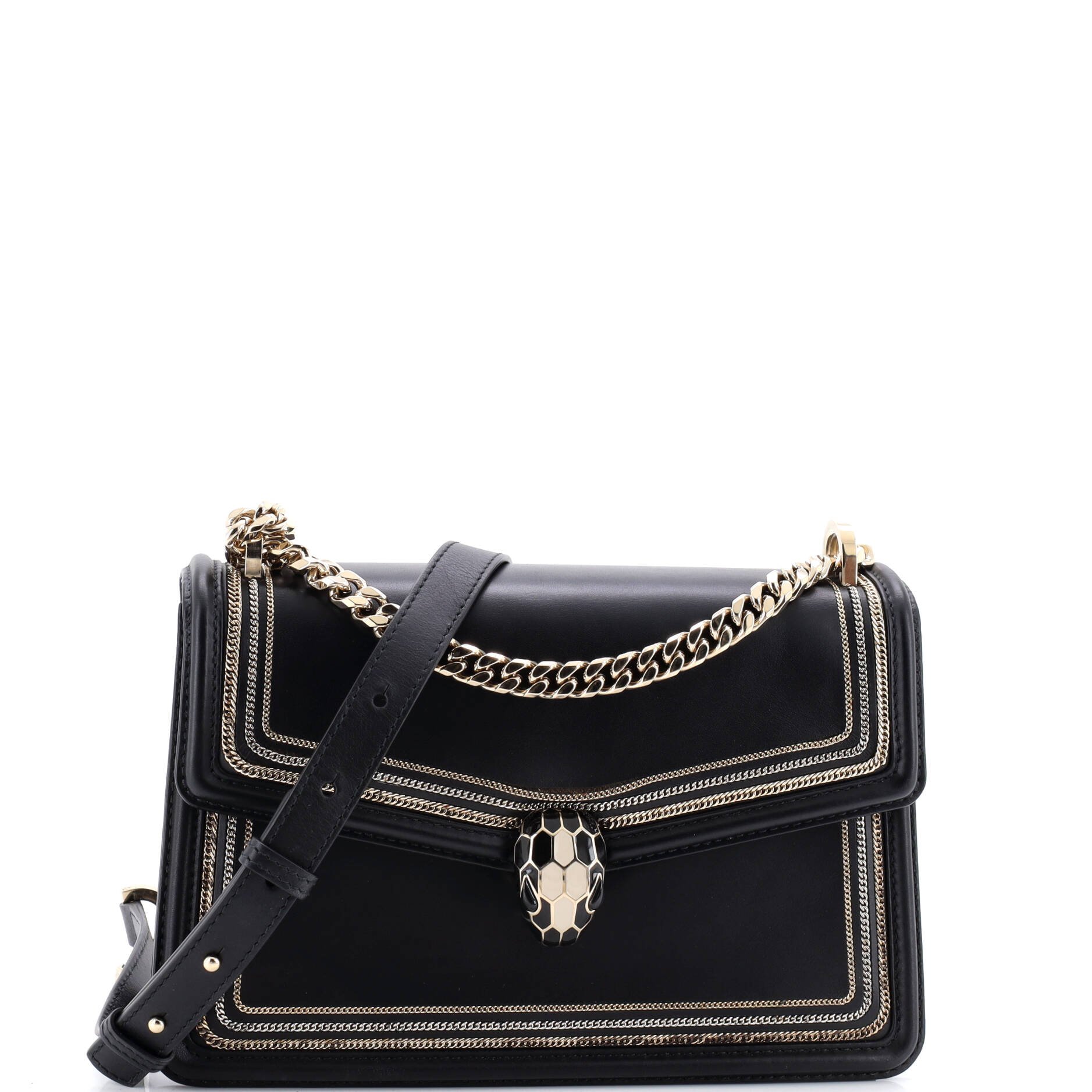 Serpenti Diamond Blast Shoulder Bag Embellished Leather Mini
