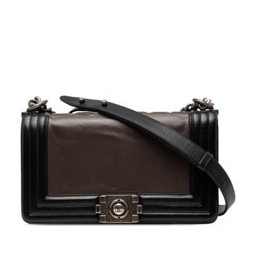 Old Medium Bicolor Glazed Calfskin Boy Flap