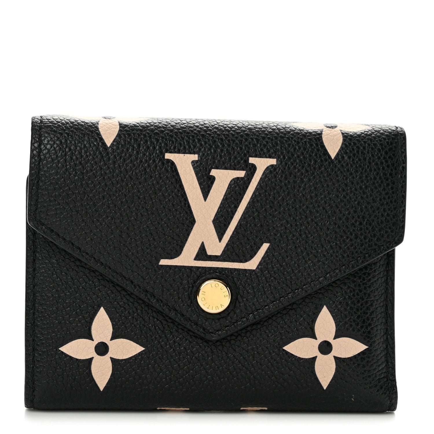Louis Vuitton Empreinte Monogram Giant Victorine Wallet Black Beige