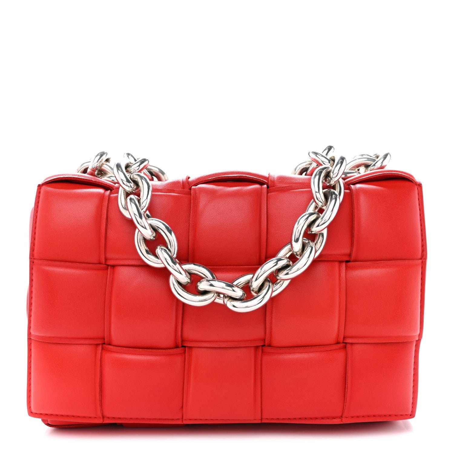 Bottega Veneta Lambskin Maxi Intreccio Padded Chain Cassette Crossbody Bag Nail Polish