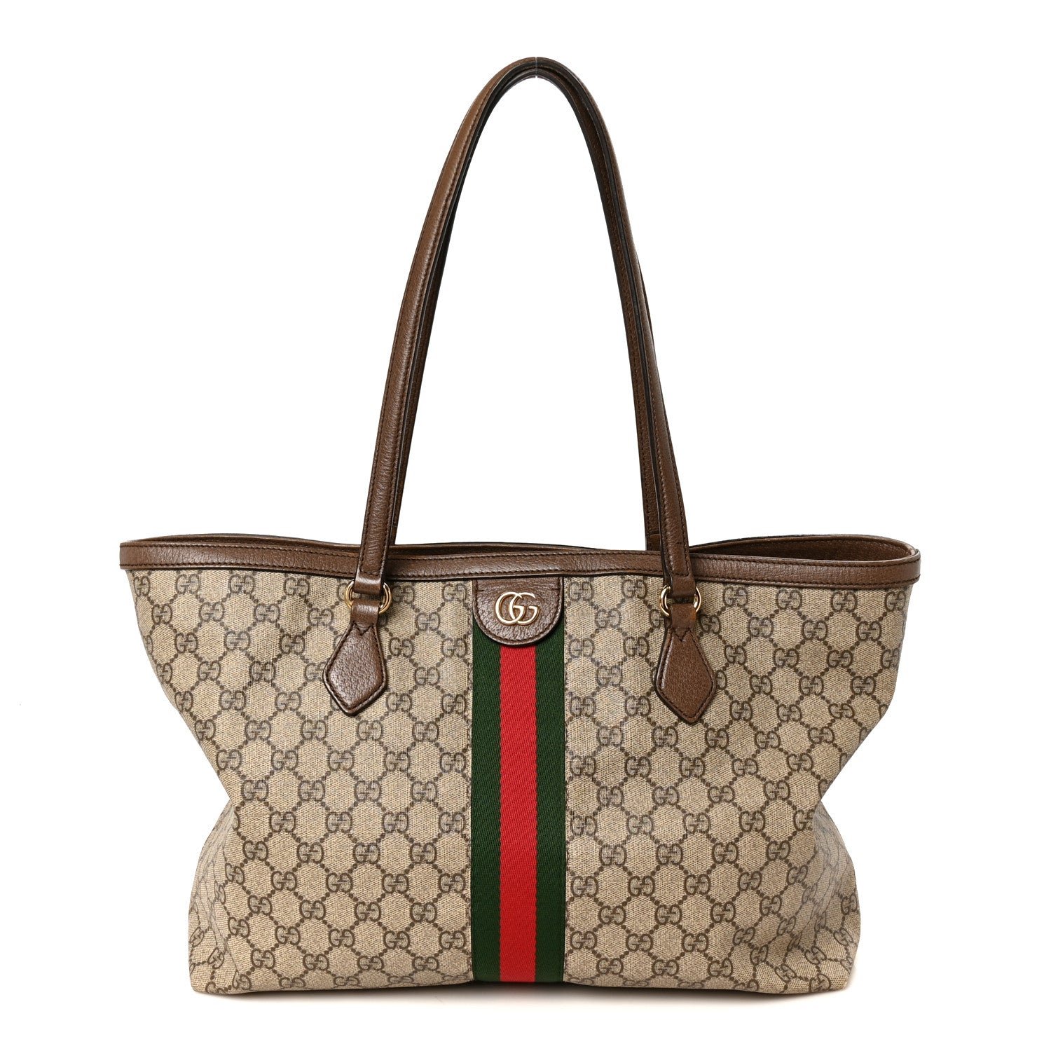 Gucci GG Supreme Monogram Medium Ophidia Shopping Tote Brown