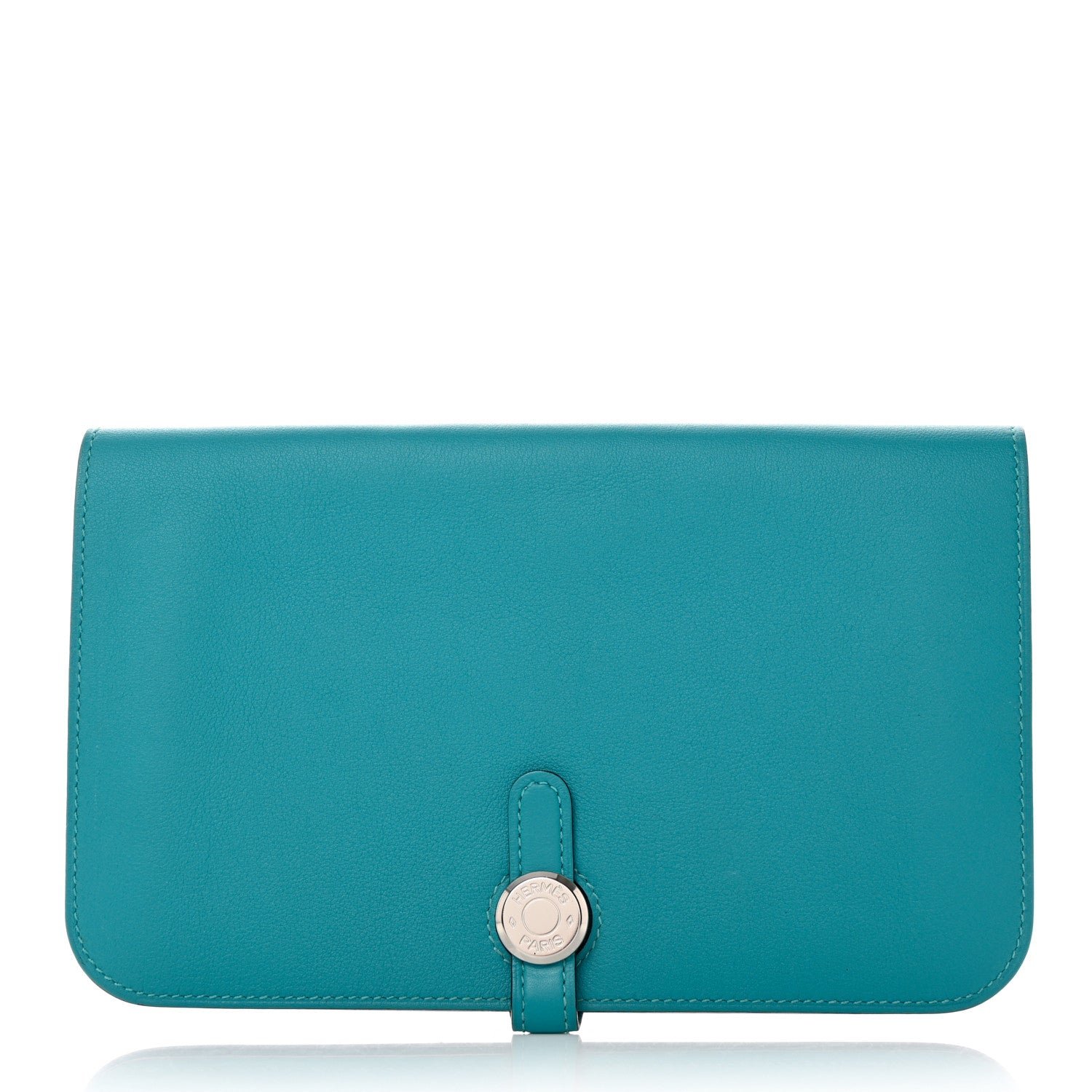 Hermes Swift Dogon Duo Wallet Turquoise