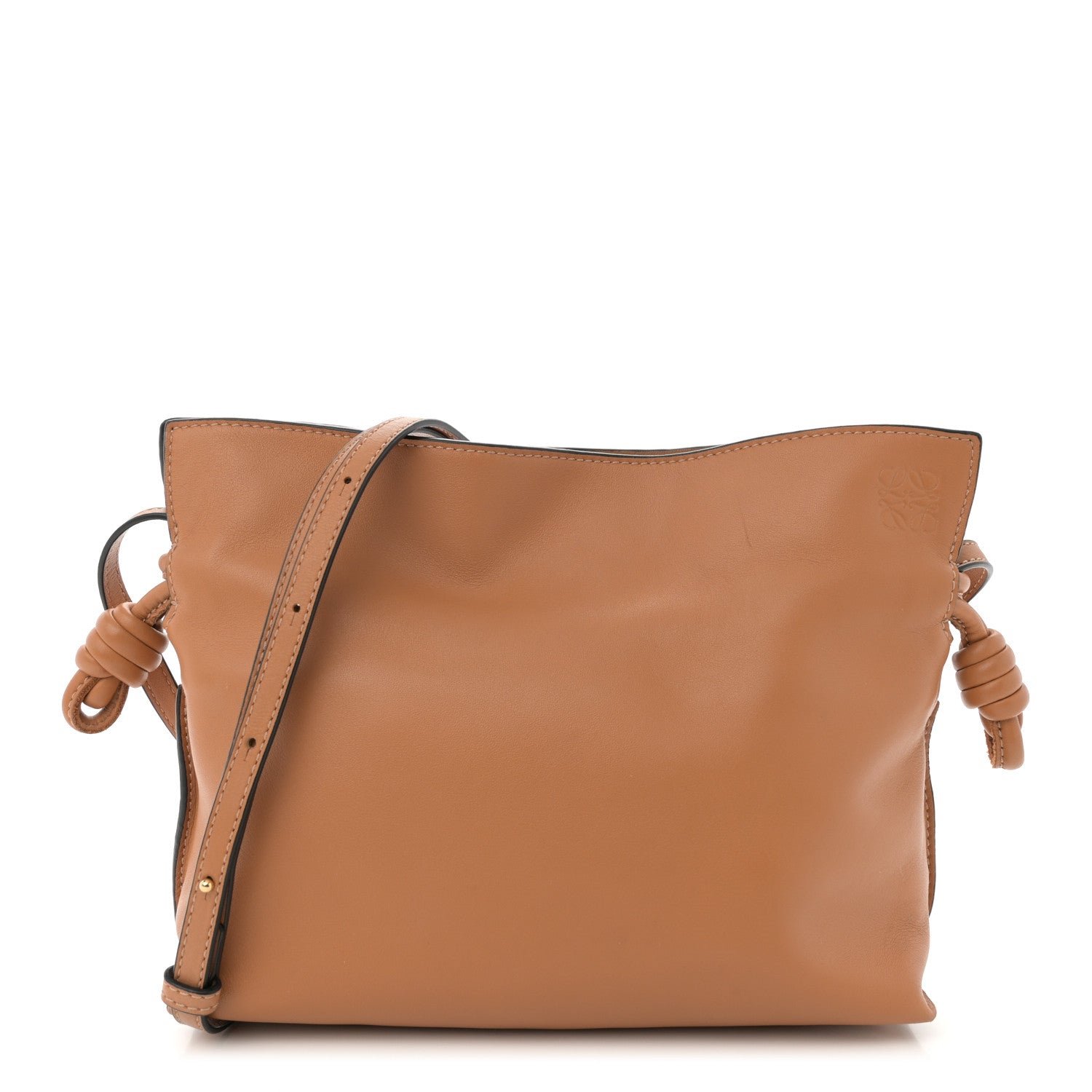 Loewe Calfskin Mini Flamenco Knot Clutch Warm Desert