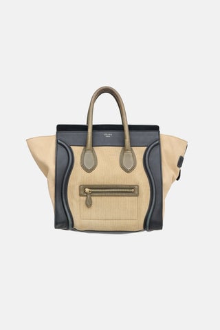 2010 Leather & Canvas Mini Luggage Bag
