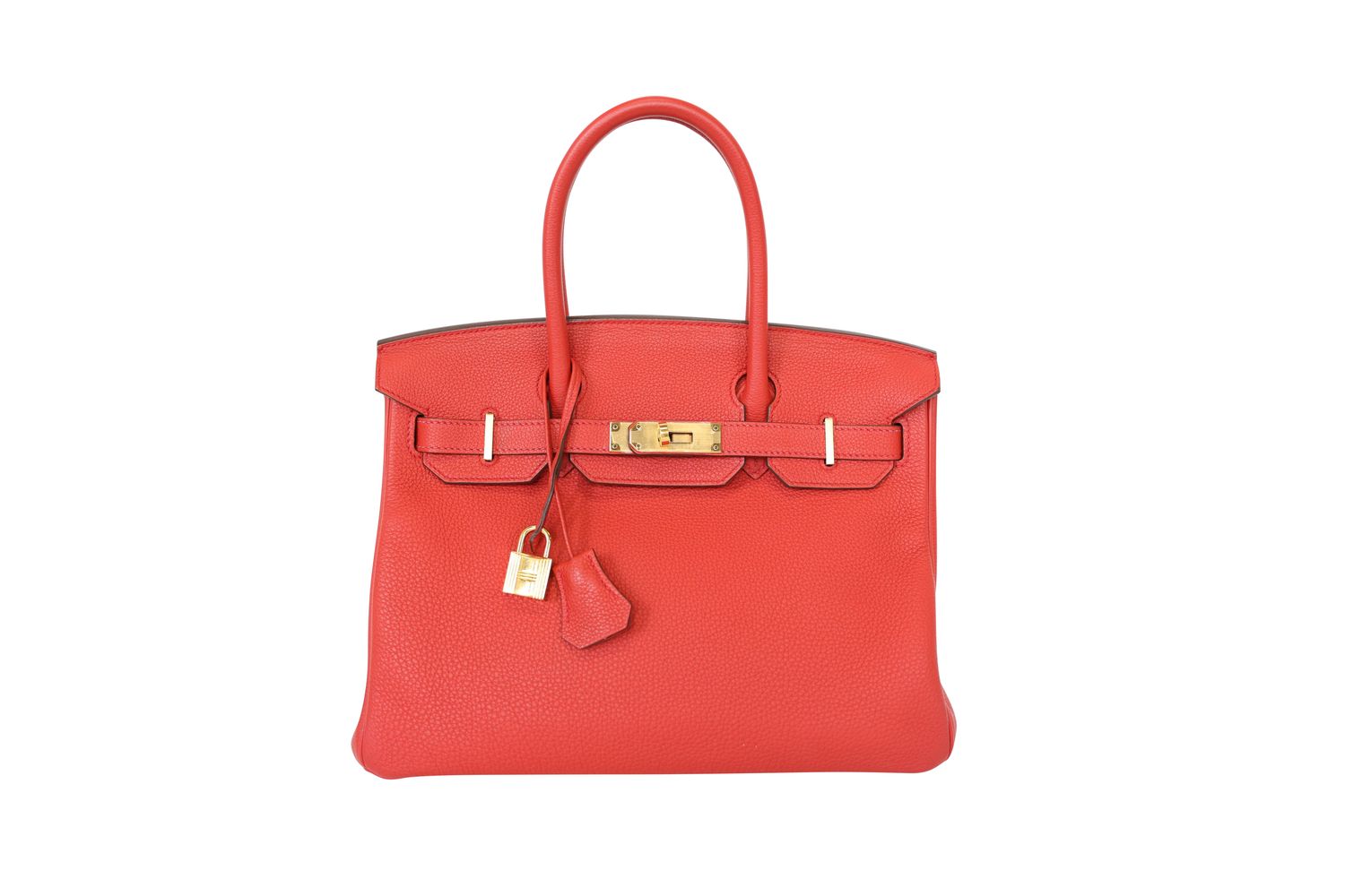 Hermes Birkin 30 Handbag, Red Vermillion Togo Leather and Gold Hardware, X 2016 Stamp, Preowned in Dustbag WA001