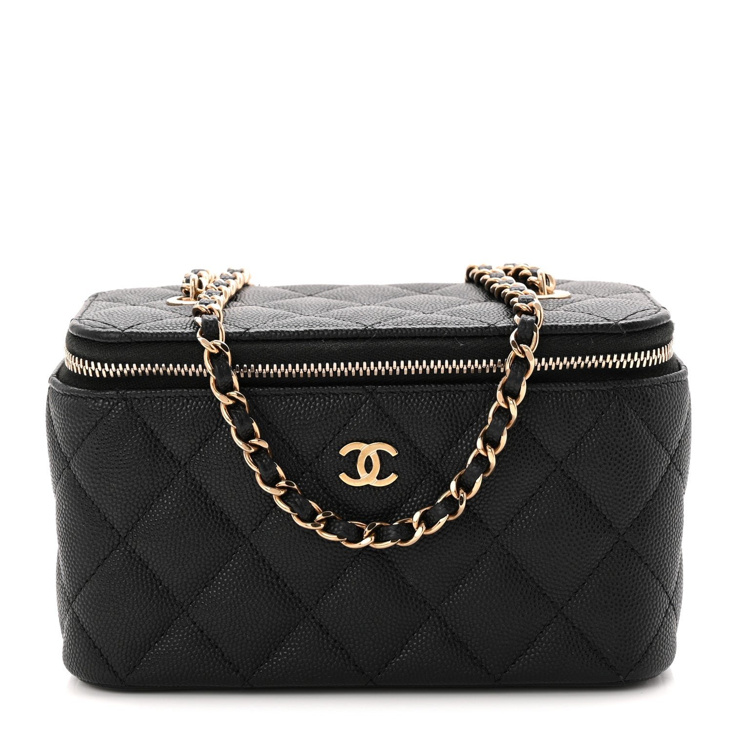 Chanel Caviar Quilted Small Vanity Case With Chain Black