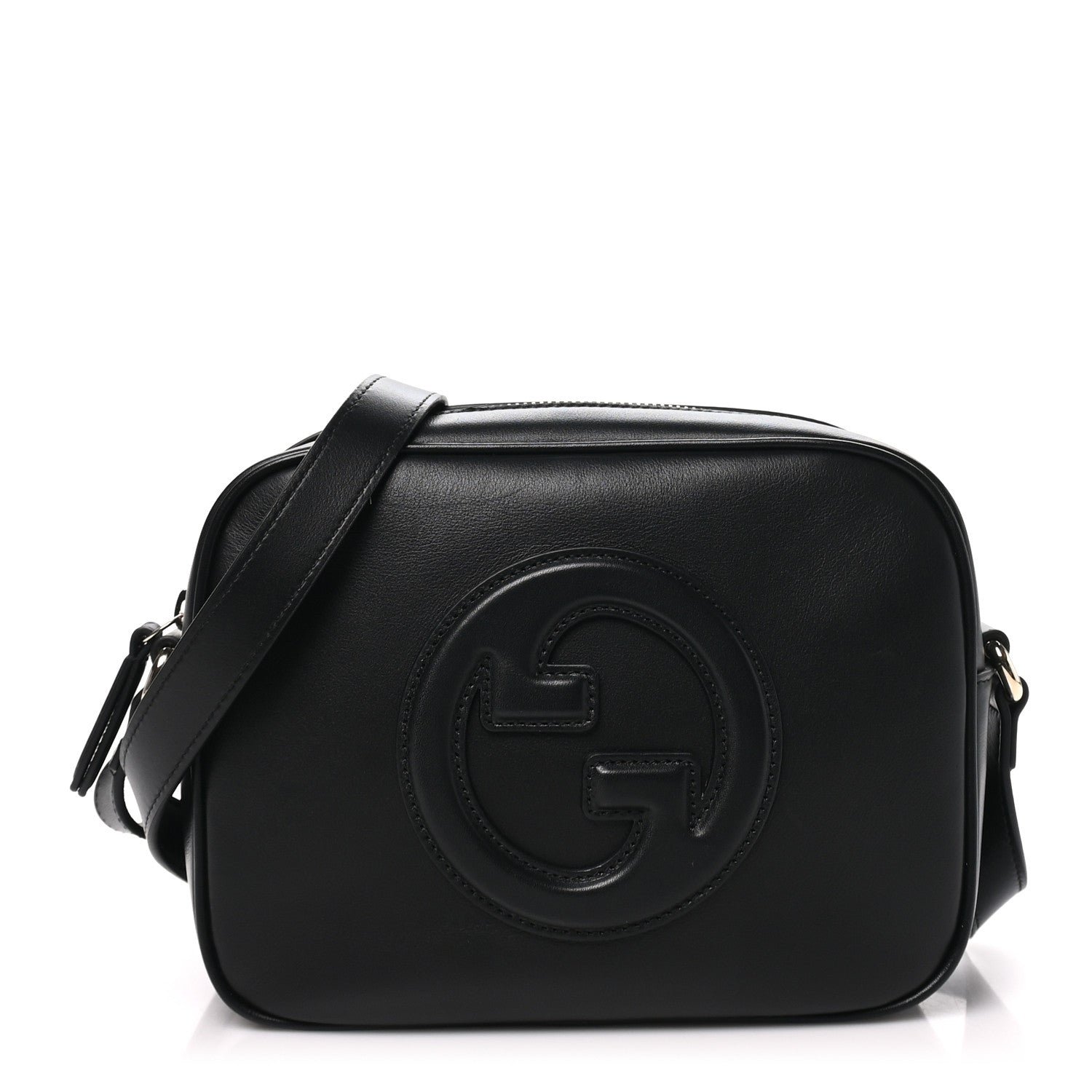 Gucci Sakai Be Green Calfskin Diagonal Stitched Small Blondie Shoulder Bag Black