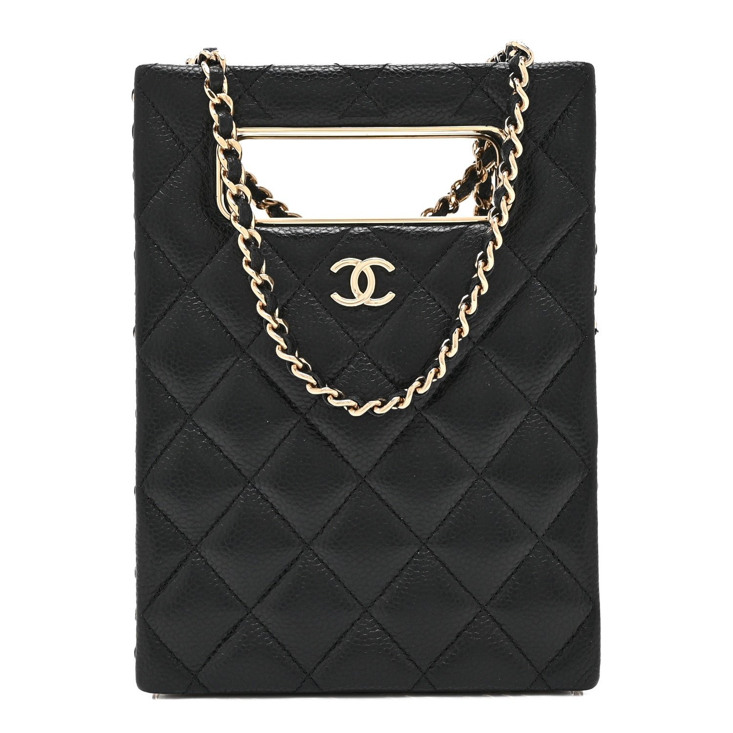 Chanel Caviar Quilted Evening Box Bag Black