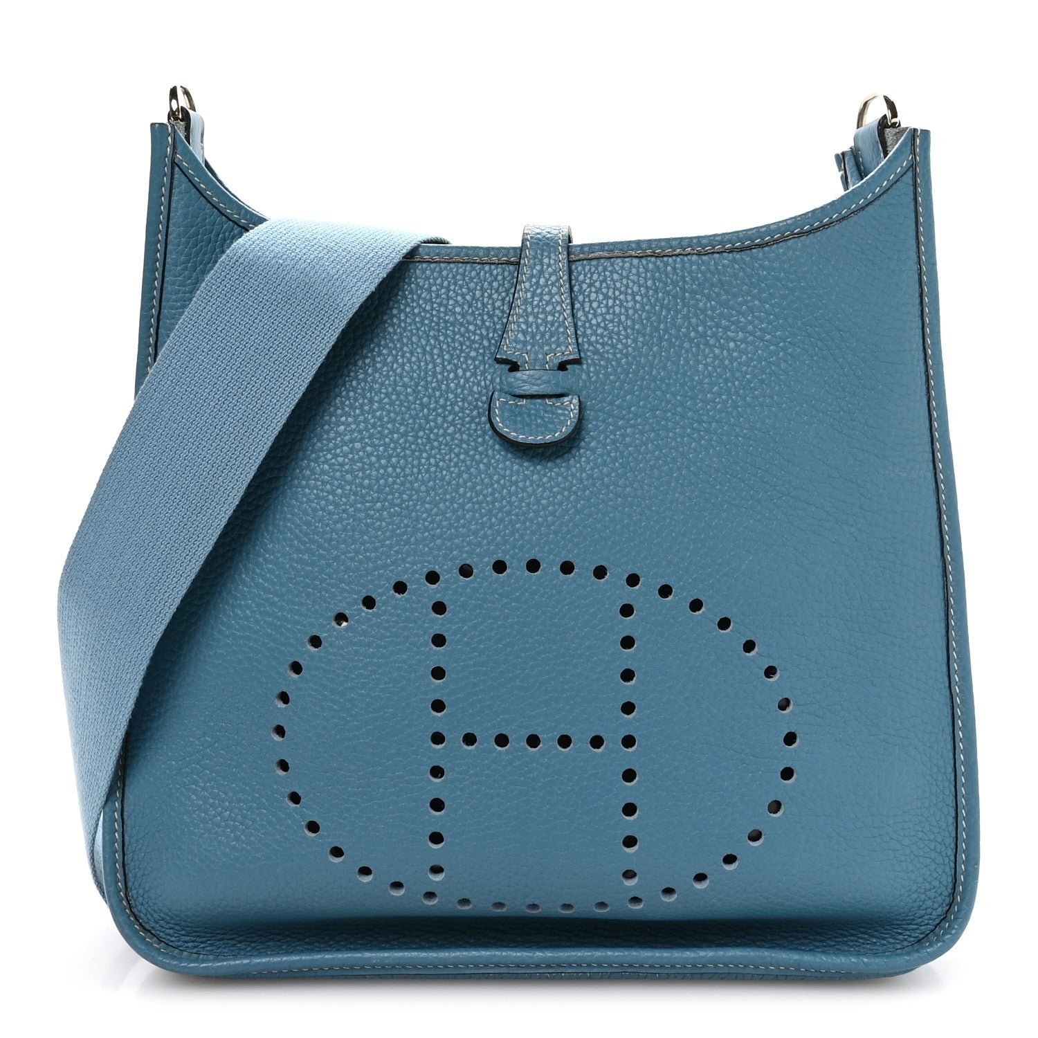 Hermes Taurillon Clemence Evelyne GM Blue Jean