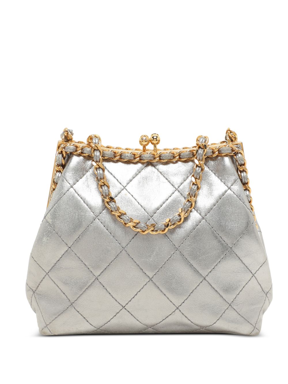 1994-1996 leather chain-detail cross body bag