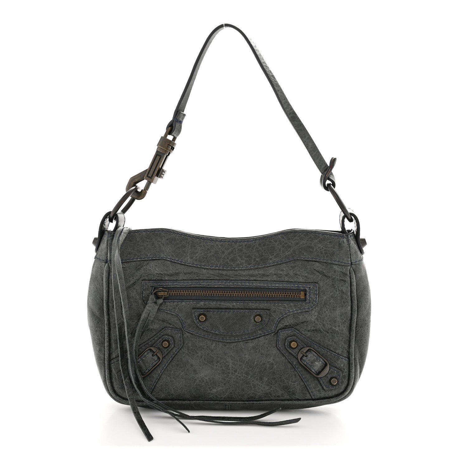 Balenciaga Agneau Classic Hardware Shoulder Bag Black