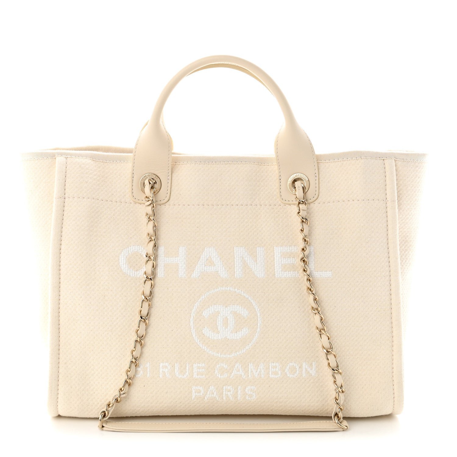 Chanel Mixed Fibers Small Deauville Tote White