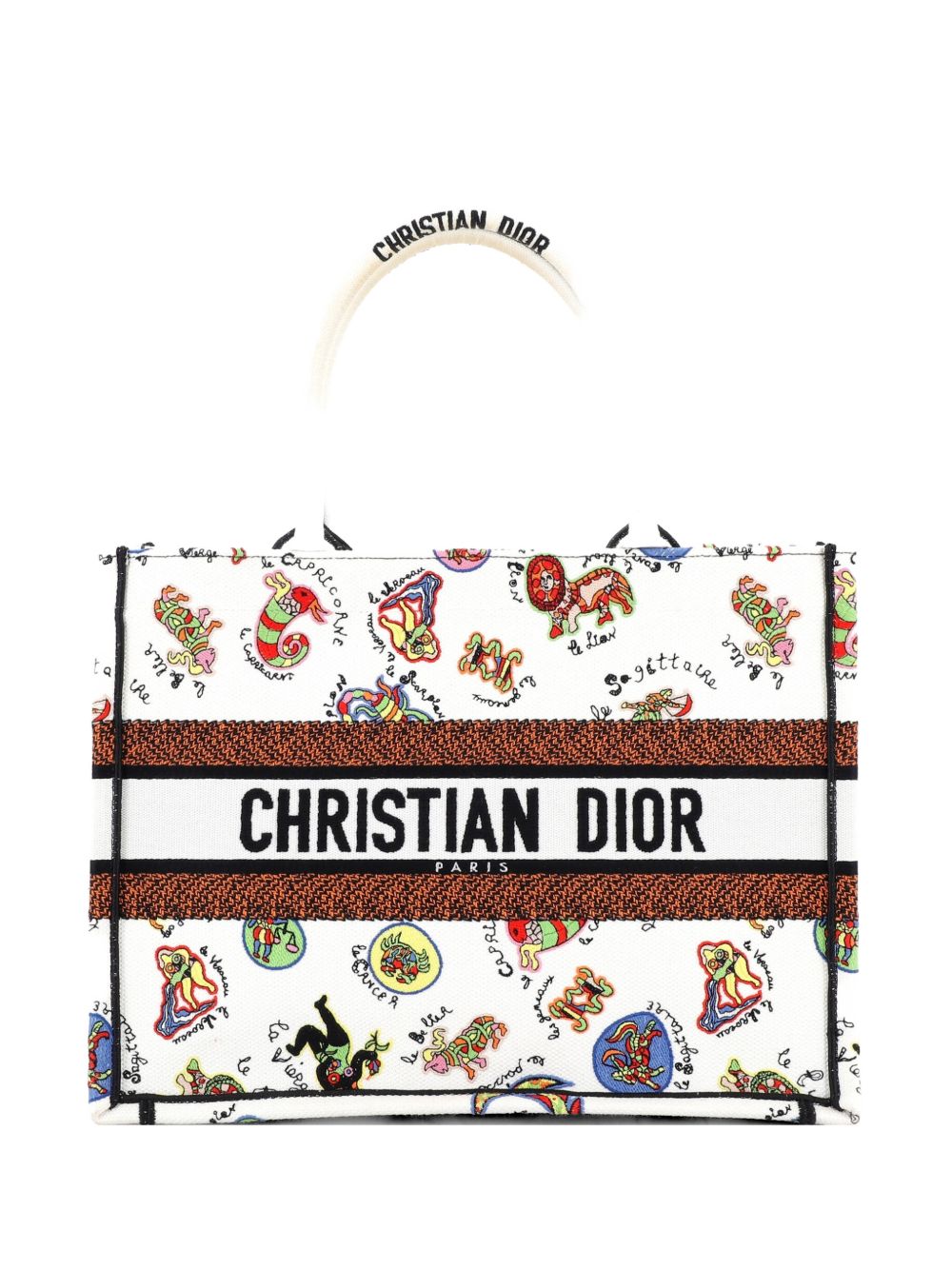 Book Embroidered Canvas Medium tote bag