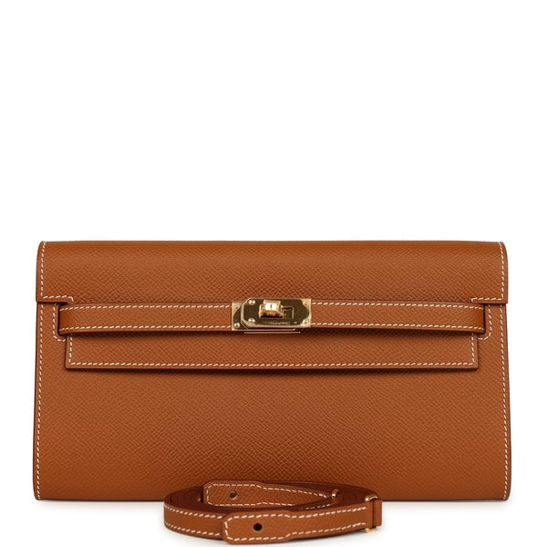 Hermes Kelly Wallet To Go Gold Epsom Gold Hardware