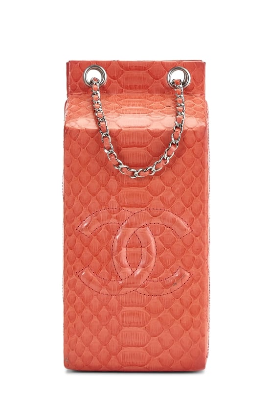 Orange Python Milk Carton Bag