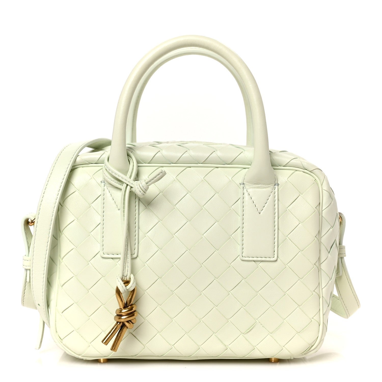 Bottega Veneta Lambskin Intrecciato Small Getaway Glacier
