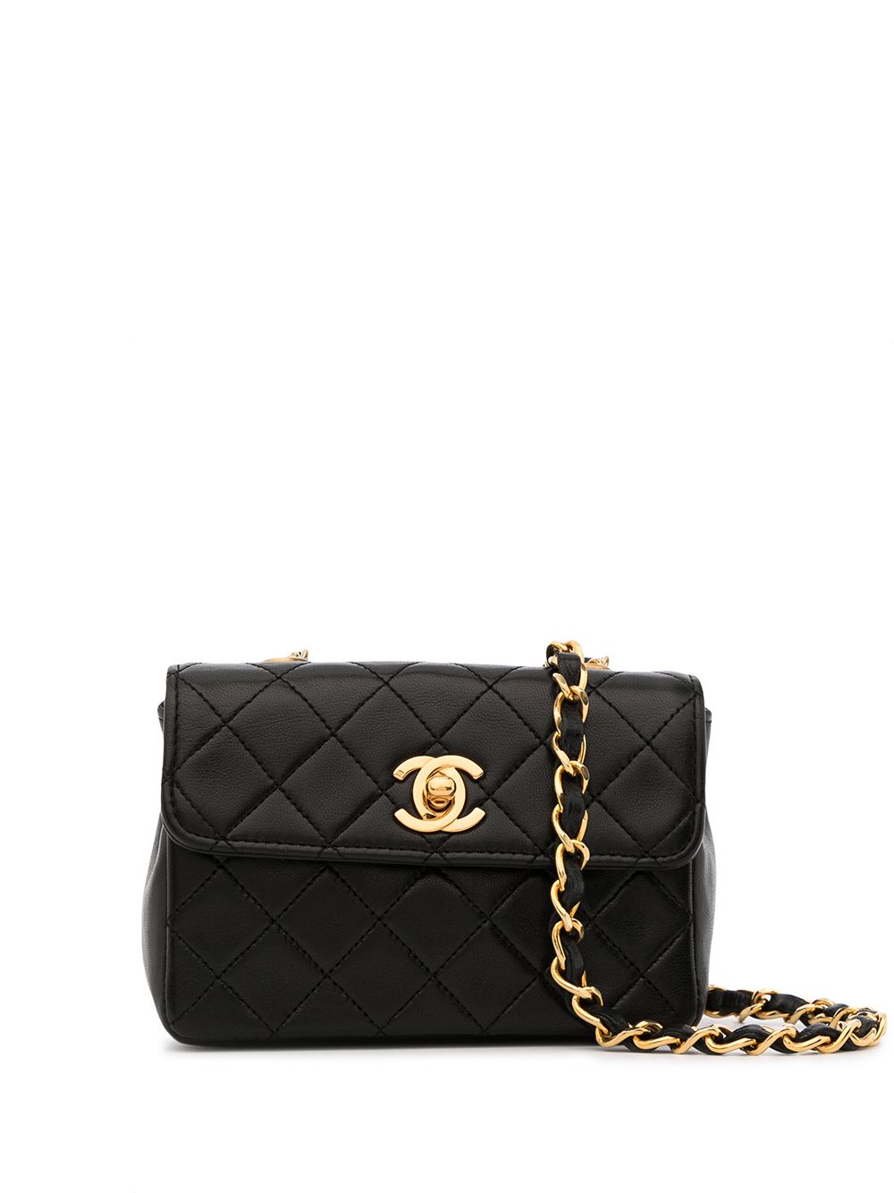 1990s mini diamond-quilted crossbody bag